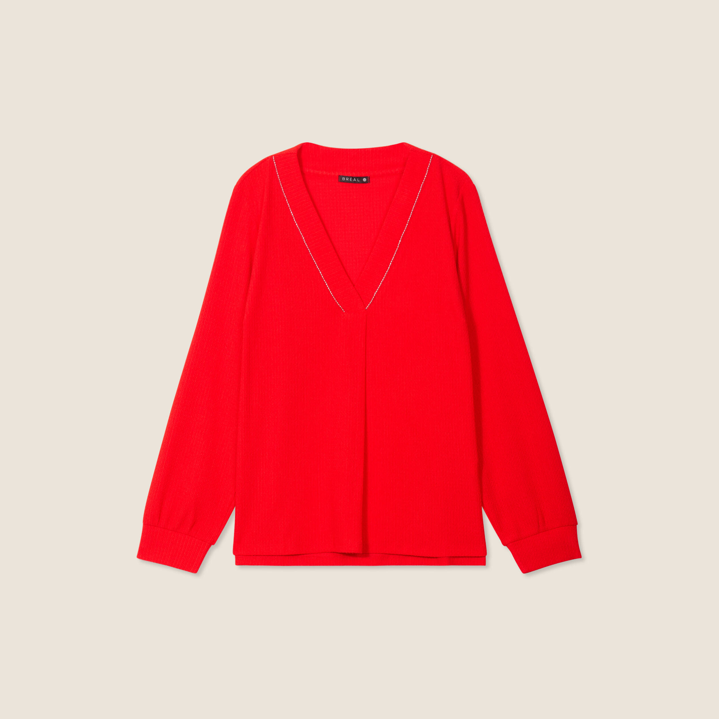 T-shirt manches longues orange foncé femme