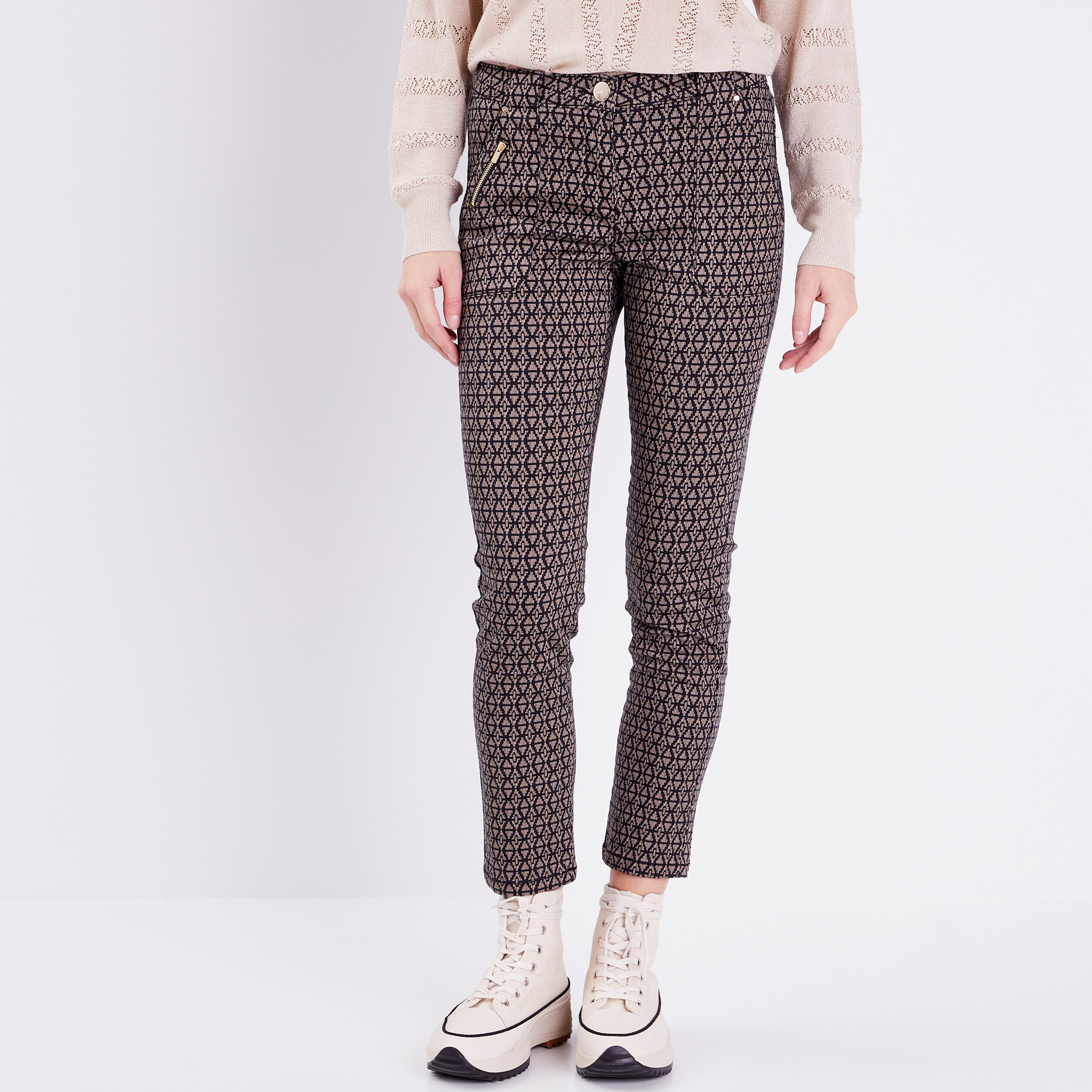 Pantalon ajusté noir femme