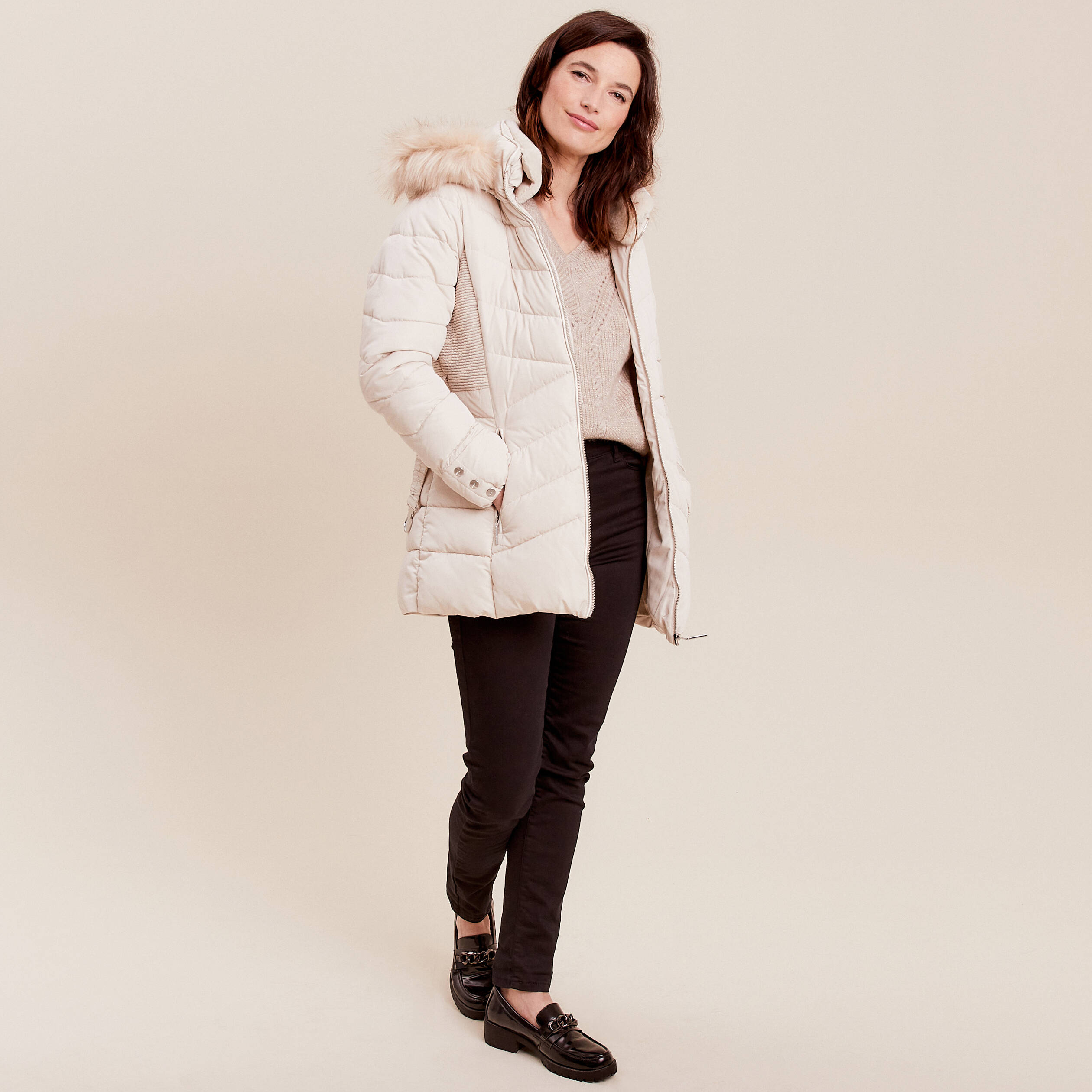 Doudoune beige femme online