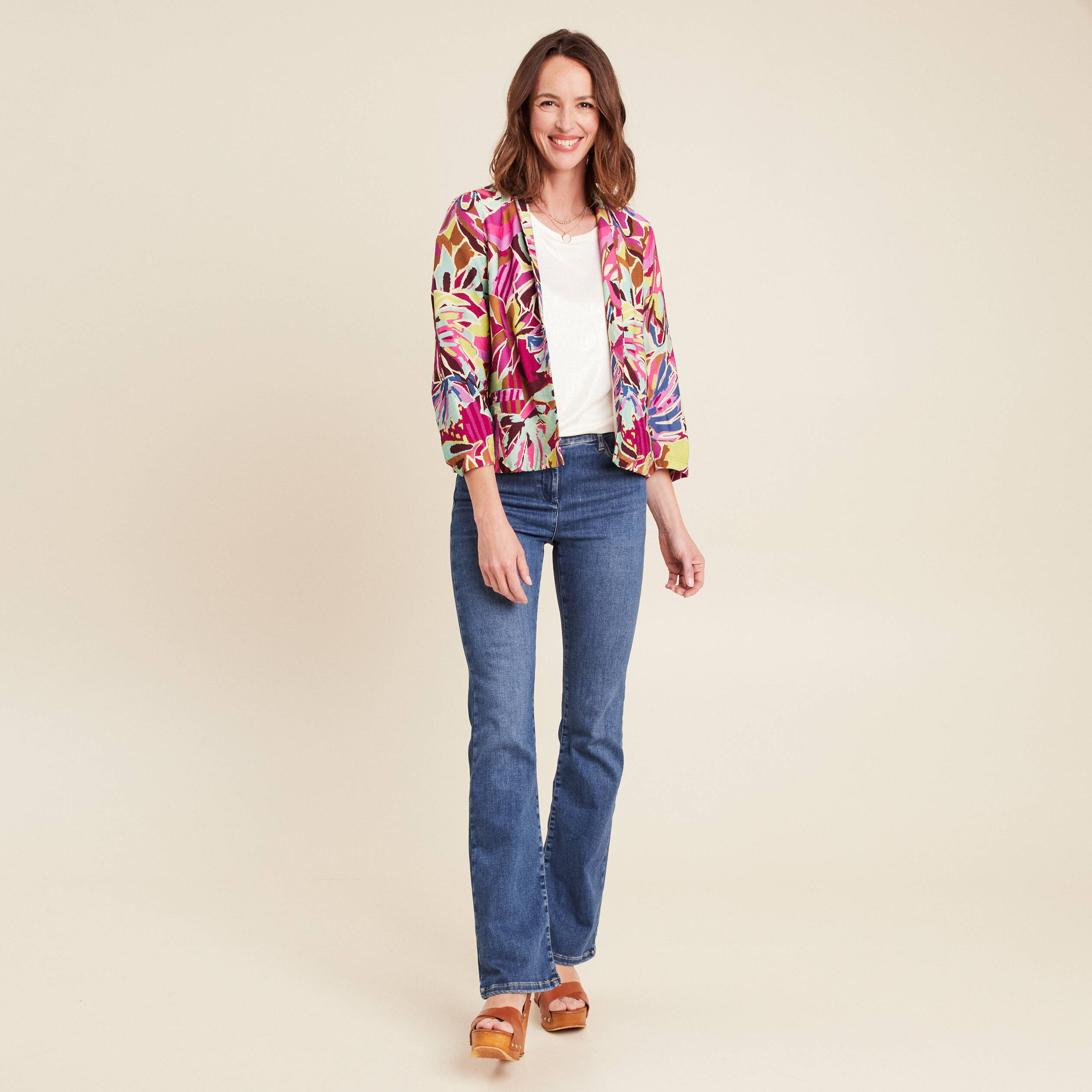 veste courte bas resserré doublée mauve femme