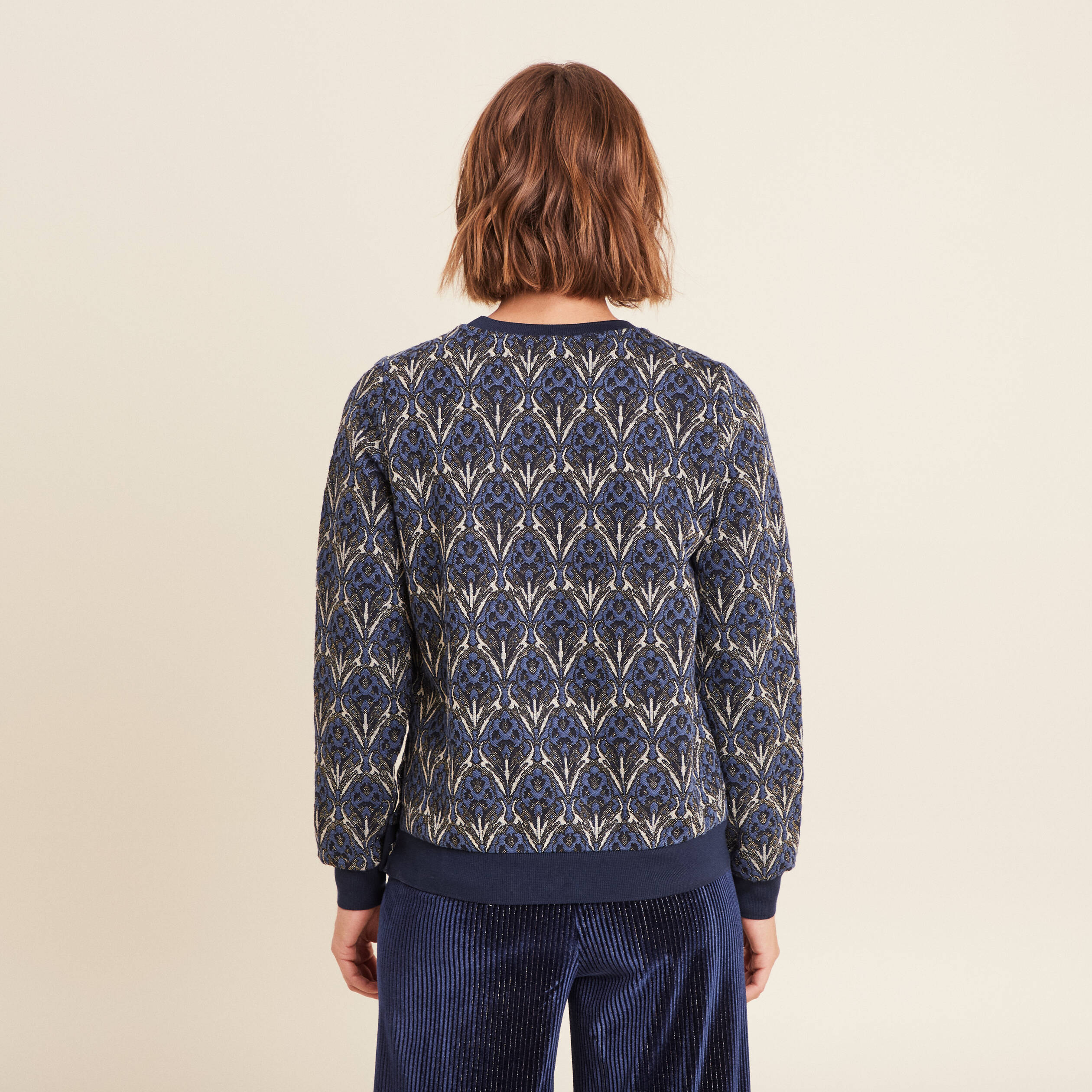 T-shirt manches longues bleu femme