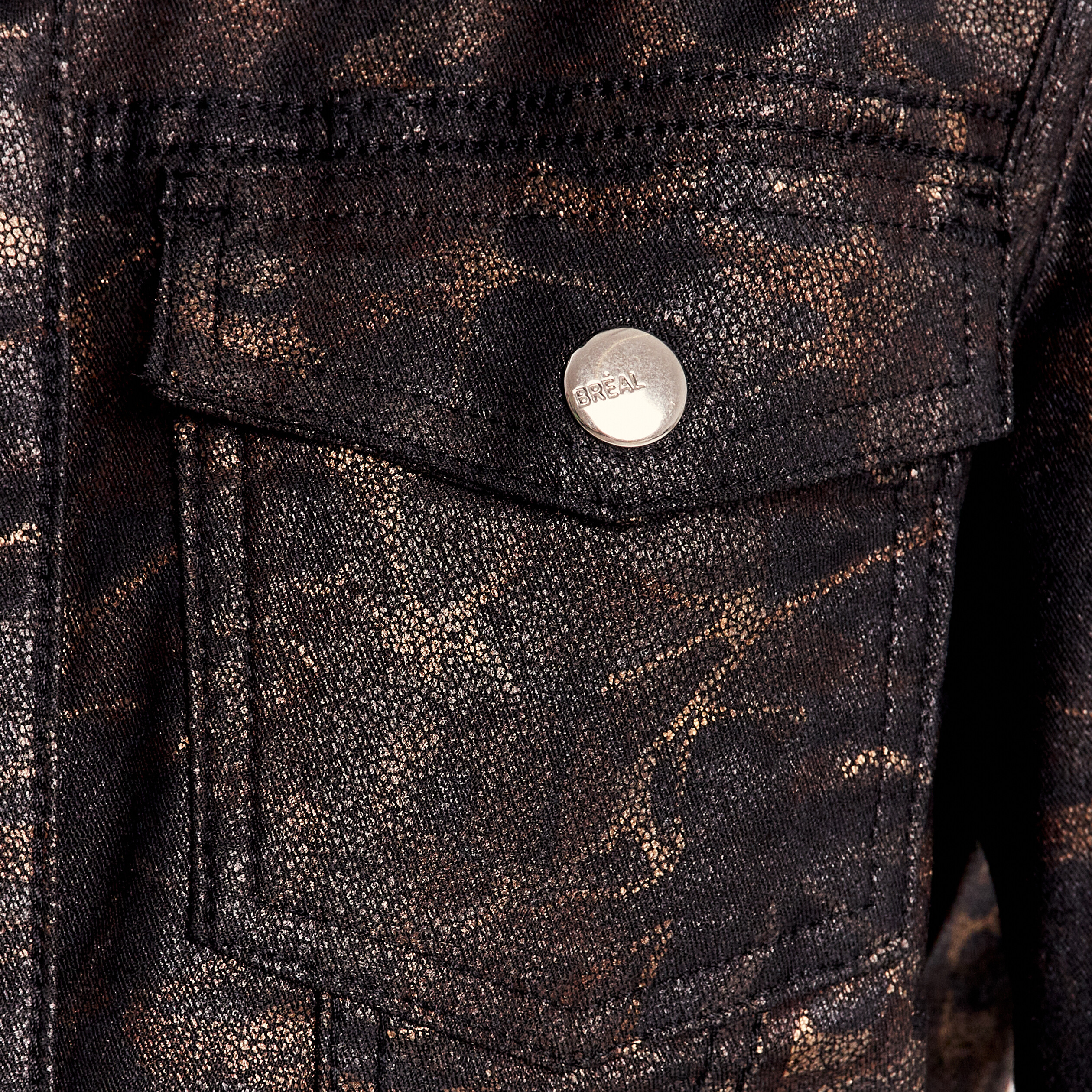 Veste droite réversible couleur bronze femme