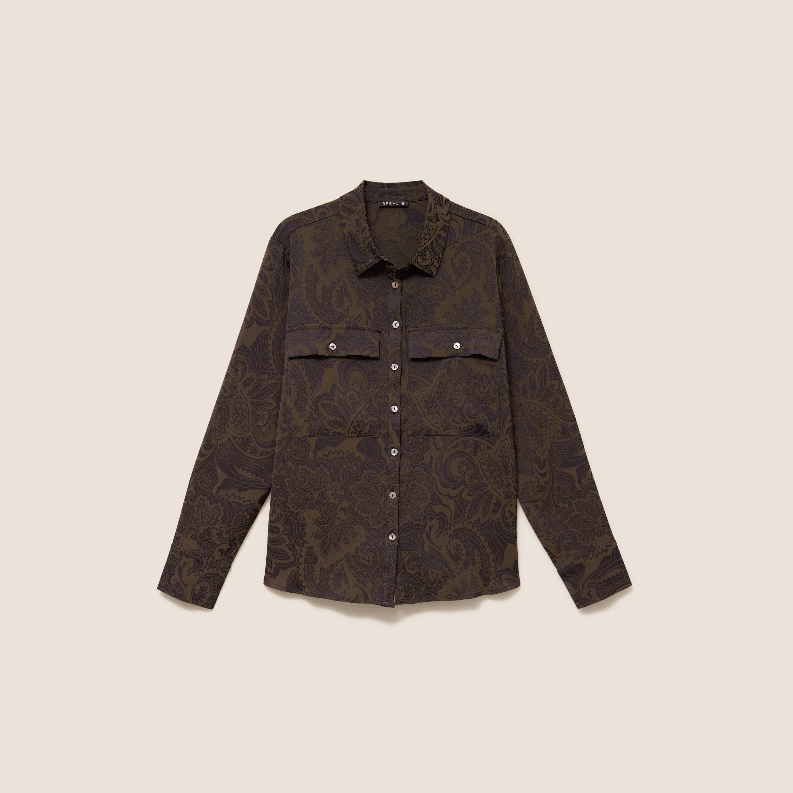 Chemise manches longues vert femme