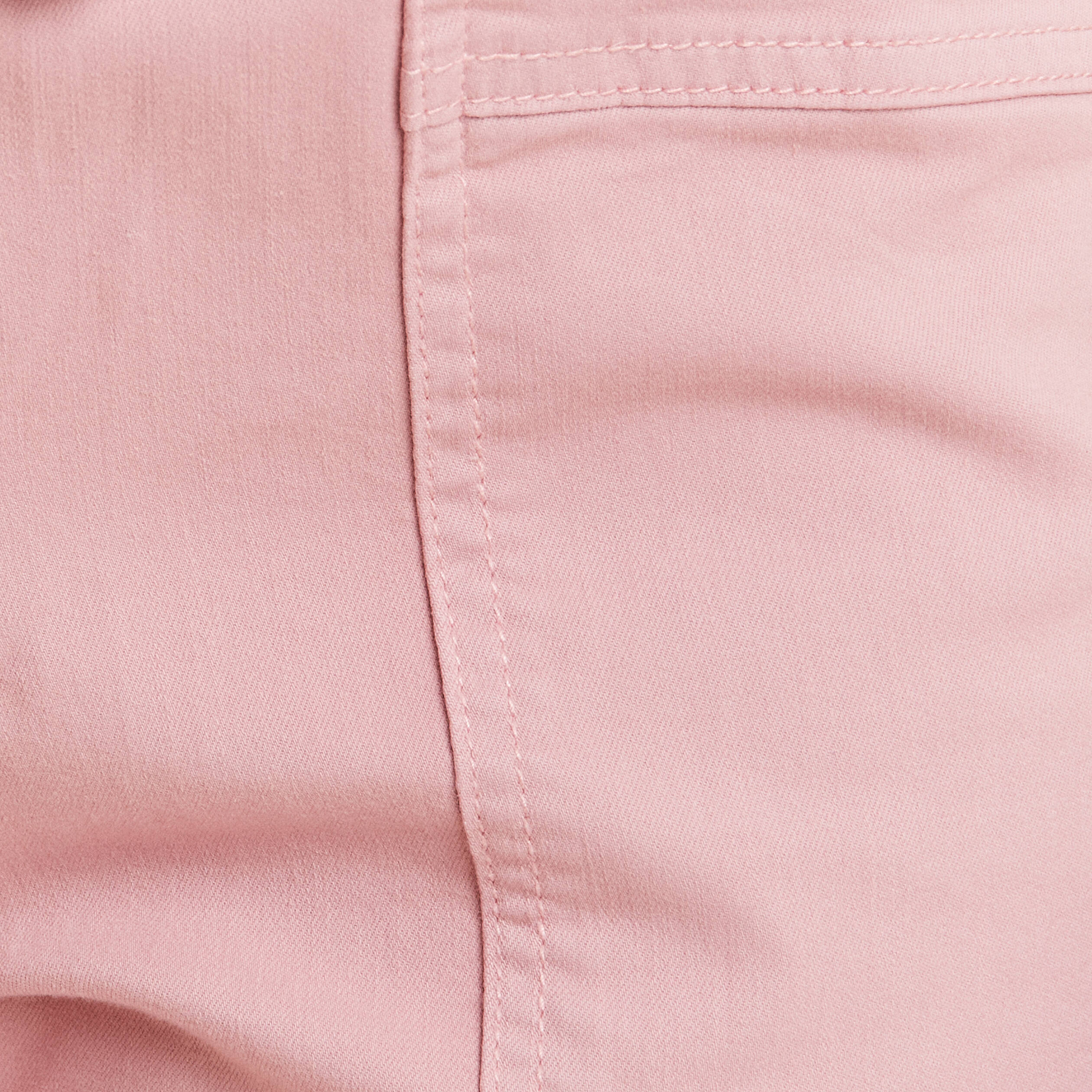 Short droit taille élastiquée rose pastel femme