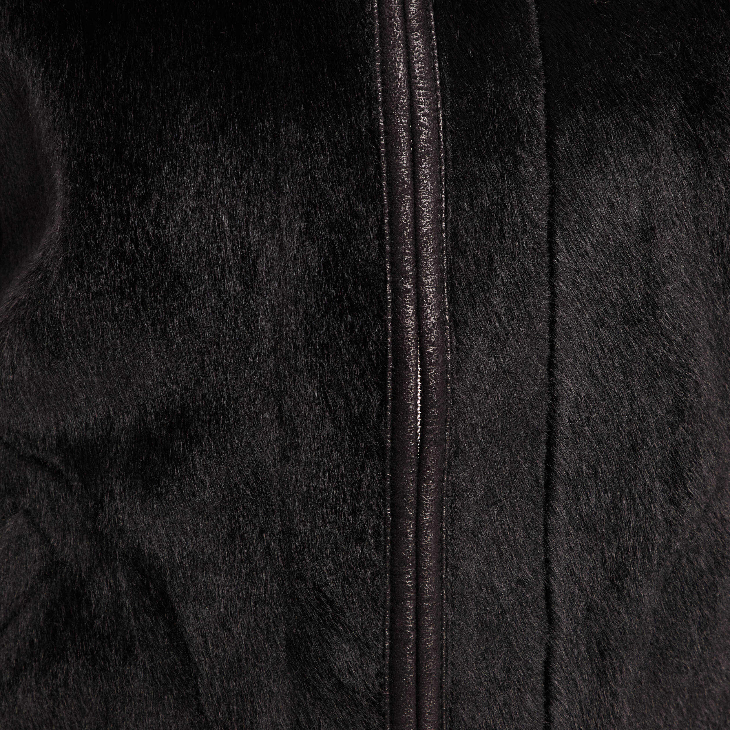 Veste sans manches sans col marron fonc&eacute; noir femme