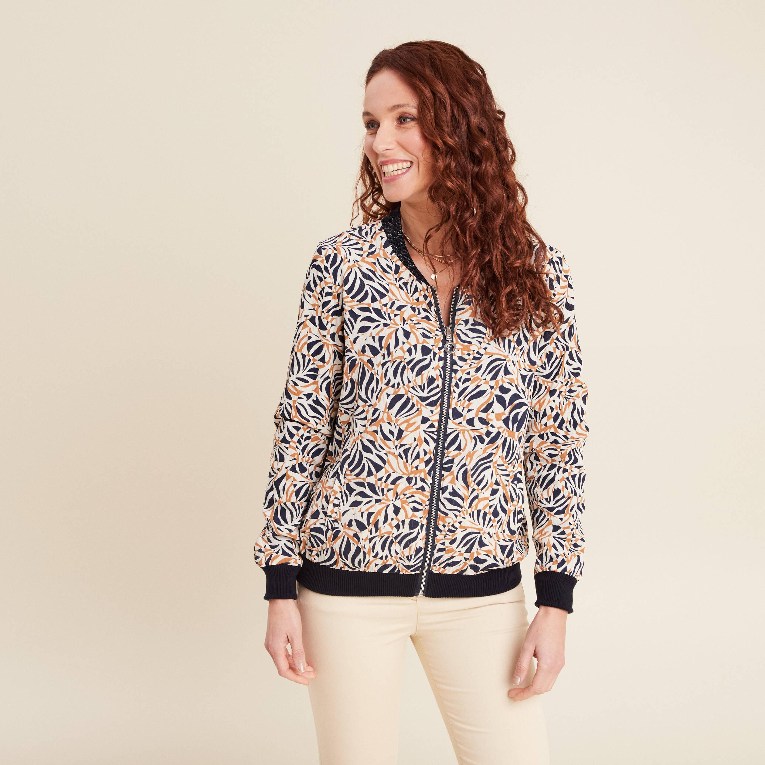 gilet reversible esprit bomber camel femme Gilet réversible esprit bomber camel femme