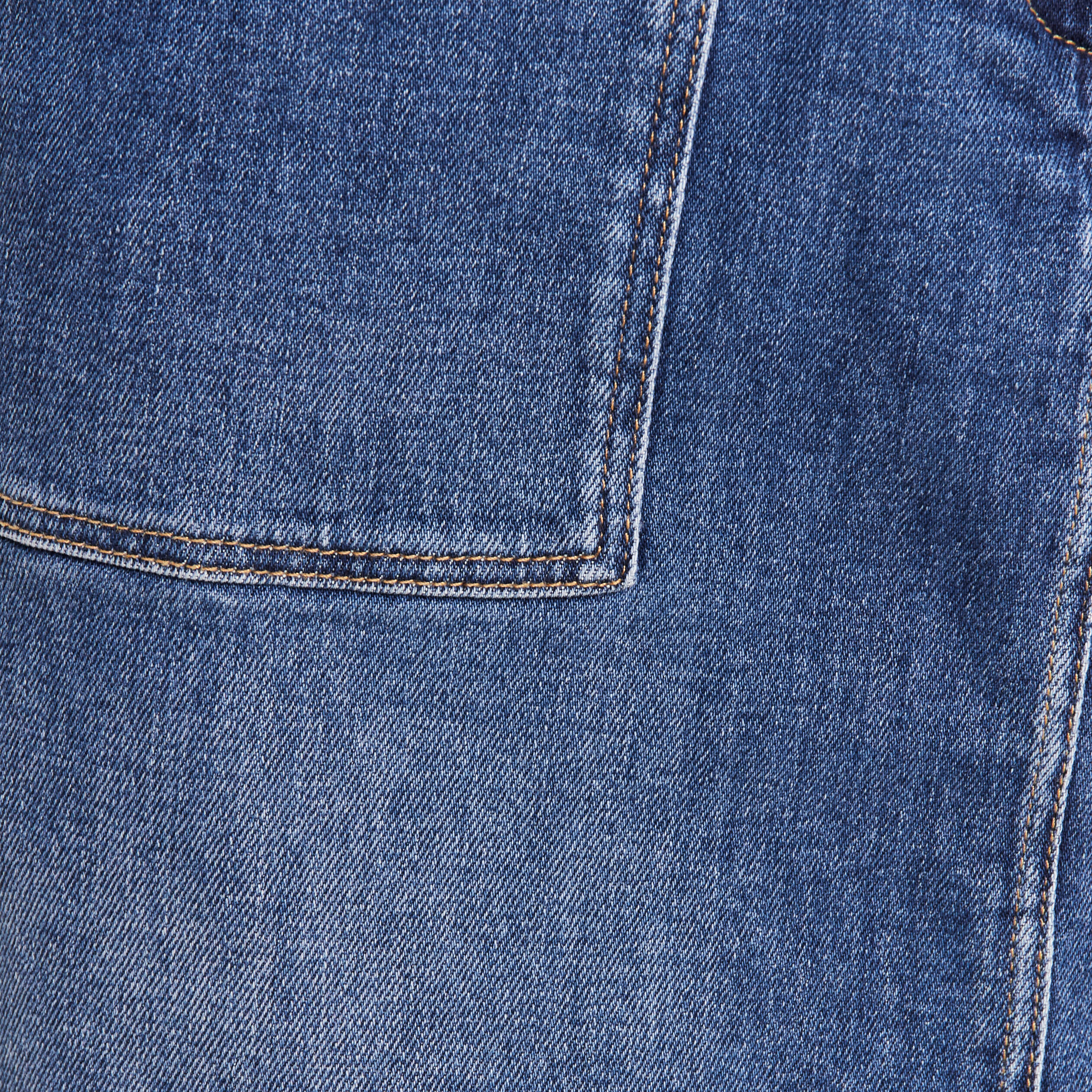 Jupe droite en jean denim stone femme