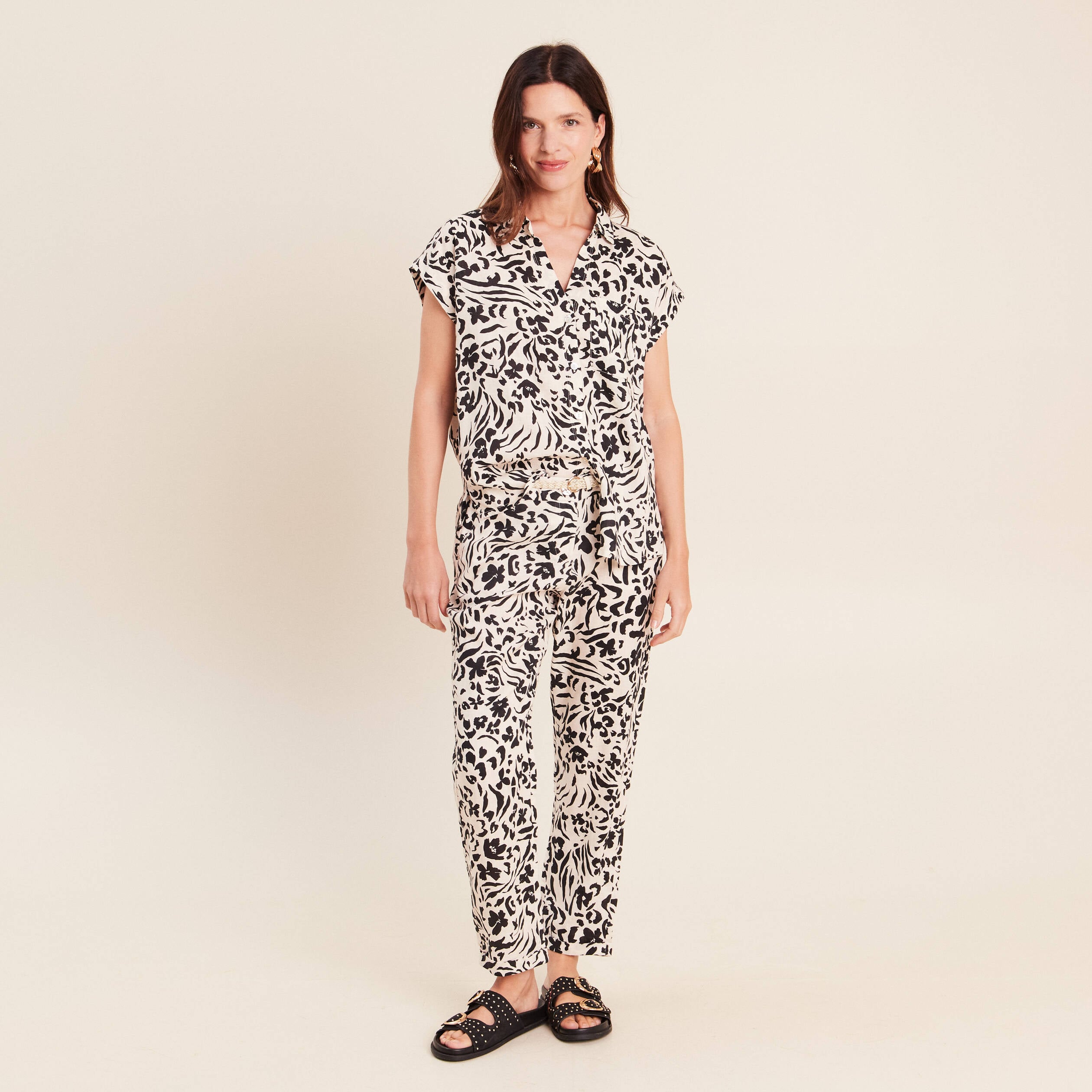Chemise sans manches blanc femme