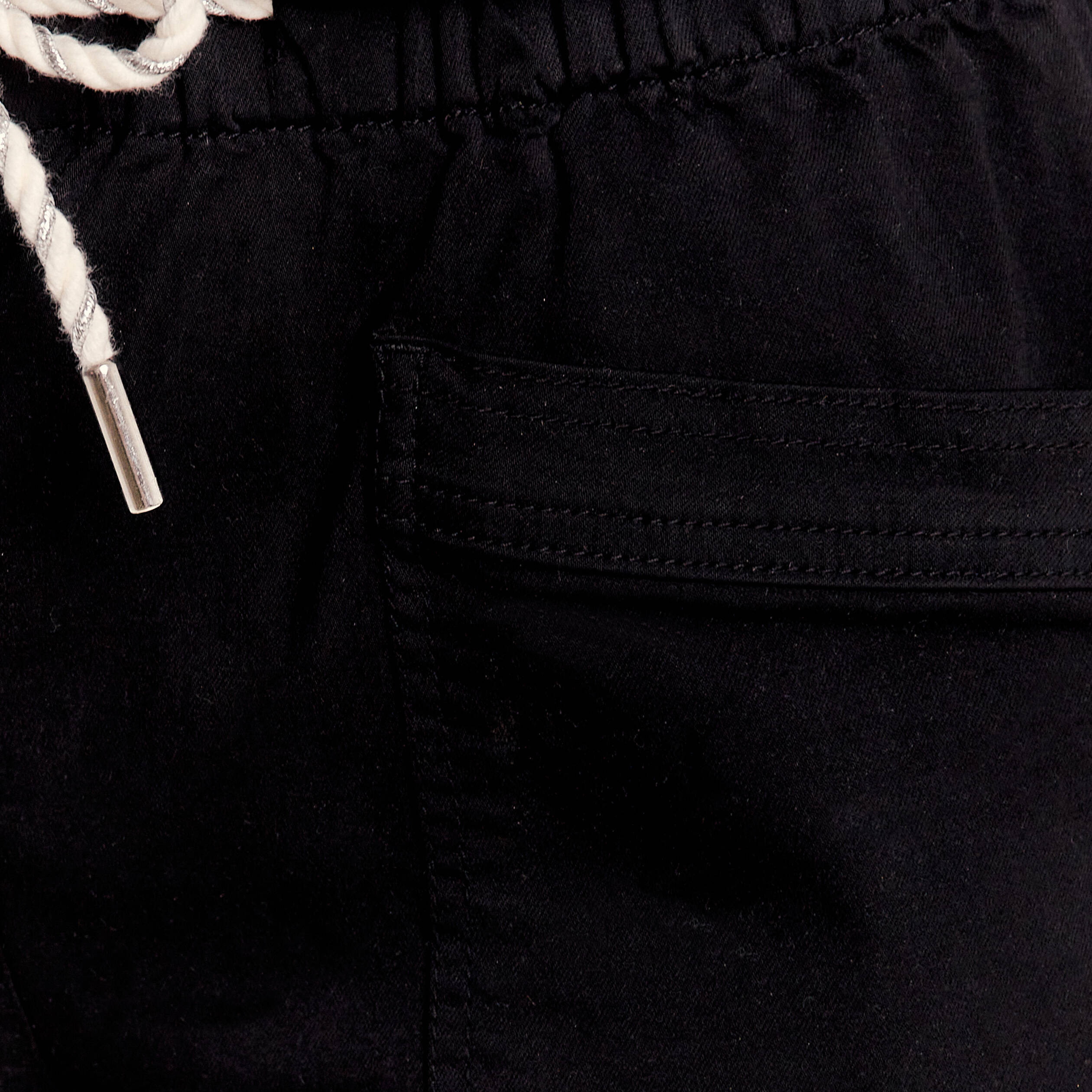 Pantalon coupe droite à coulisse vert foncé femme