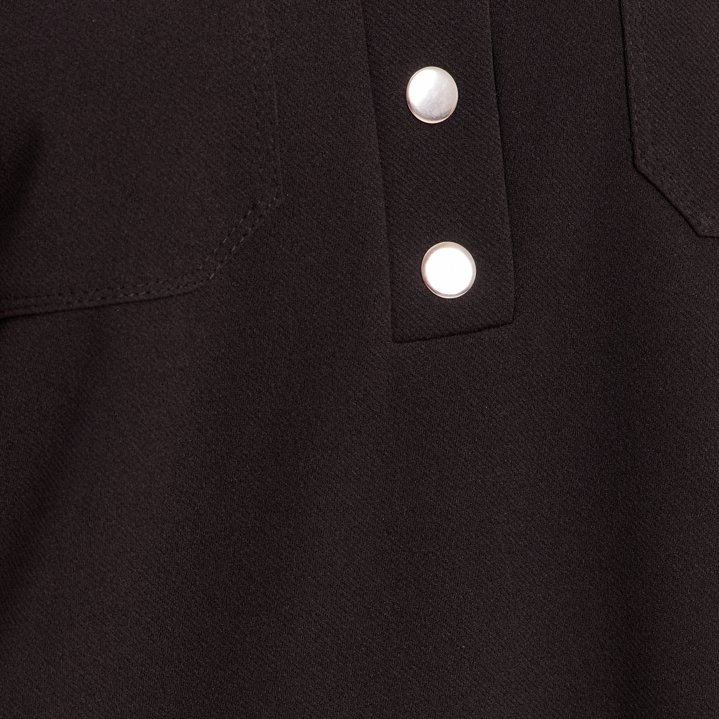 Robe droite courte en maille col chemise noir femme
