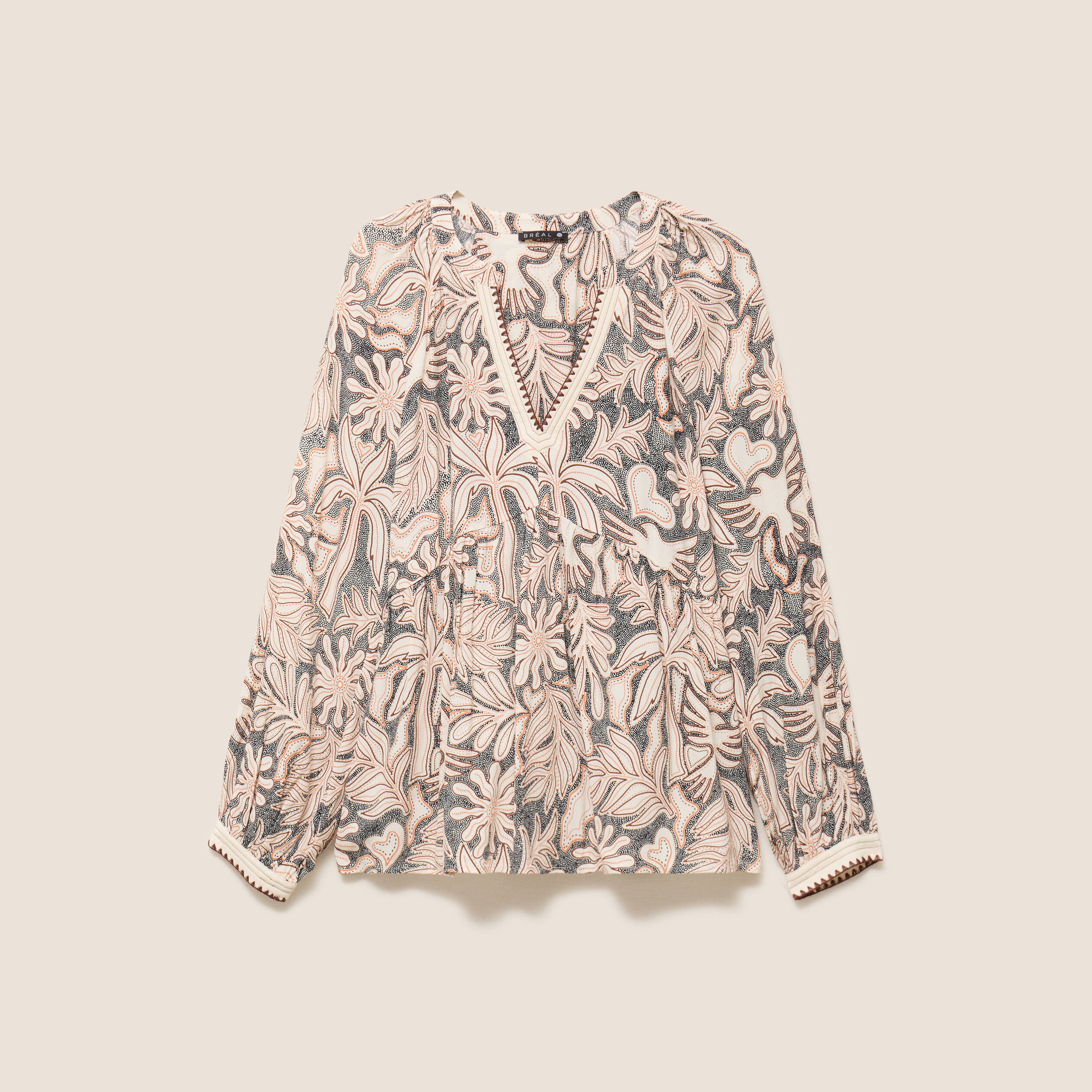 Blouse ample manches longues blanc femme