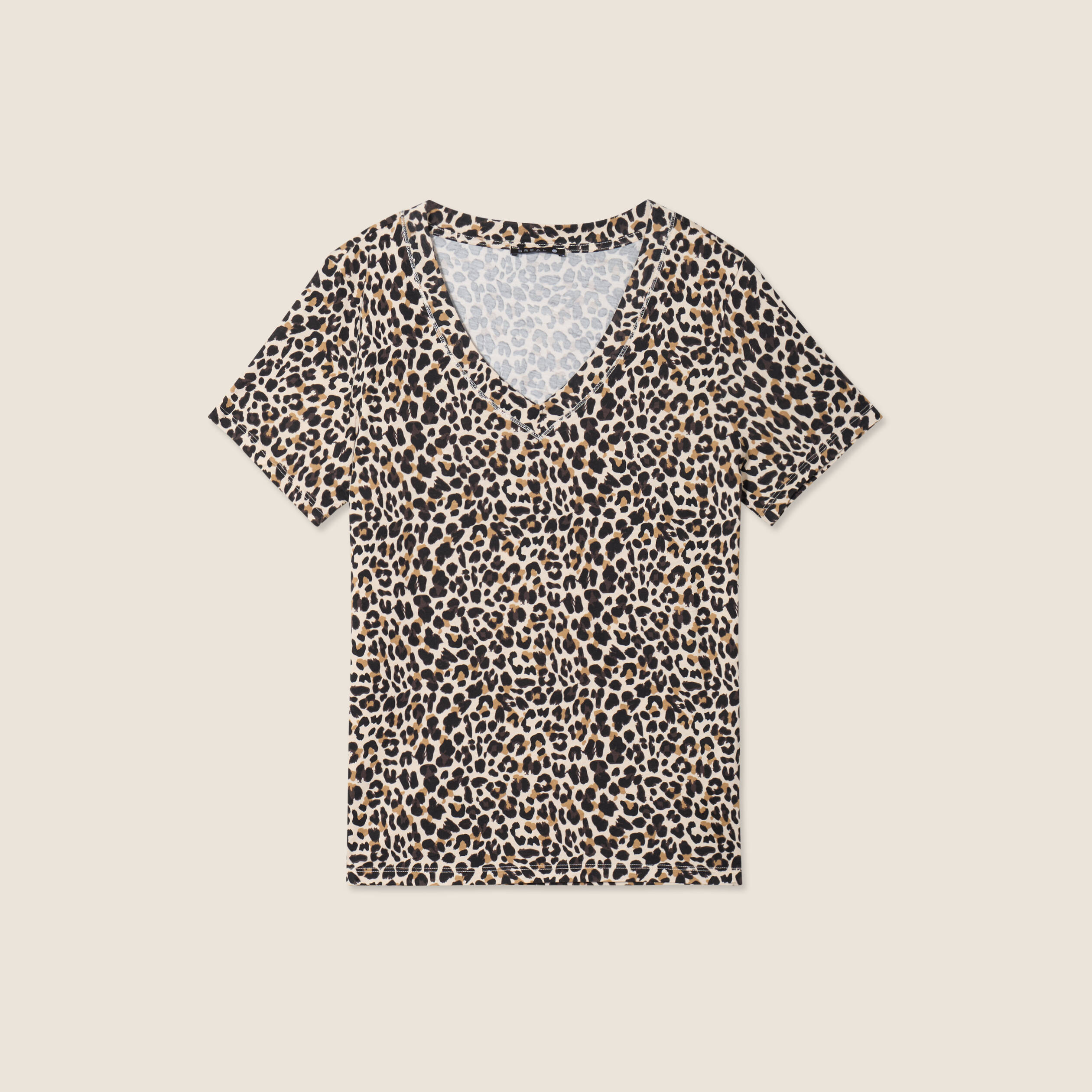 T-shirt manches courtes beige femme