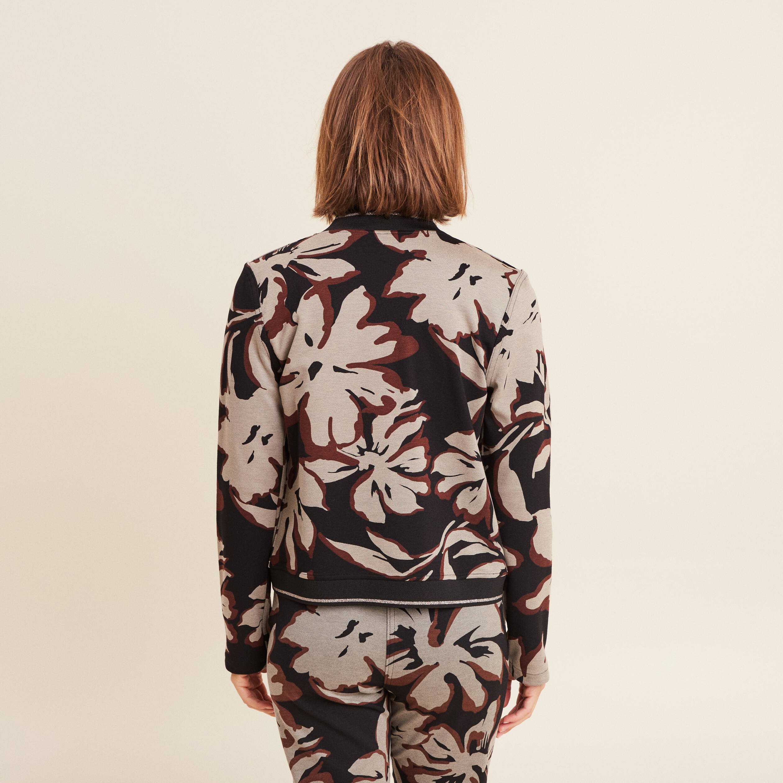 Blouson zippé réversible marron clair femme