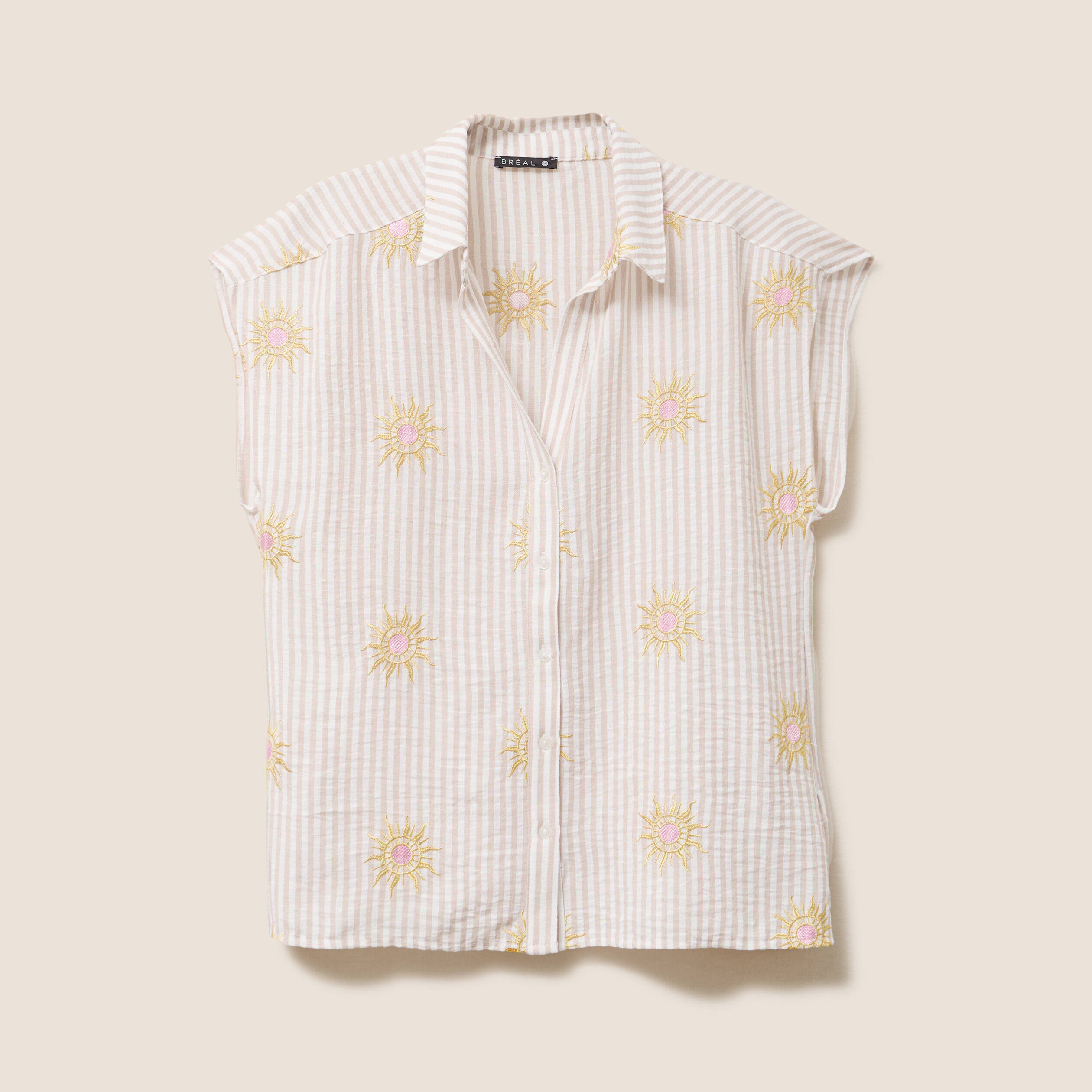 chemise droite courte manches courtes rose femme Chemise droite courte manches courtes rose femme