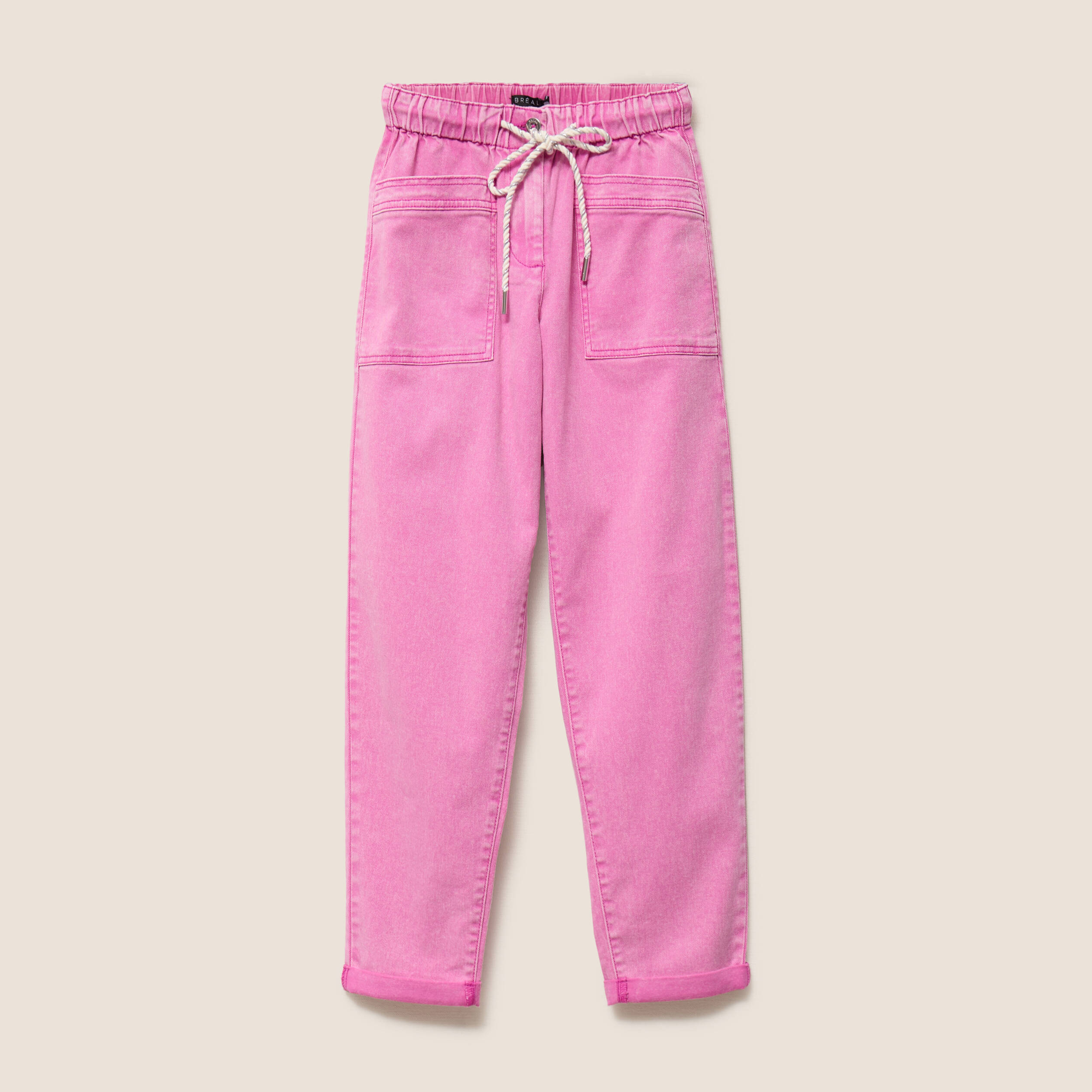 Jean fille - Marque - Modèle - clair - zip + bouton - taille réglable