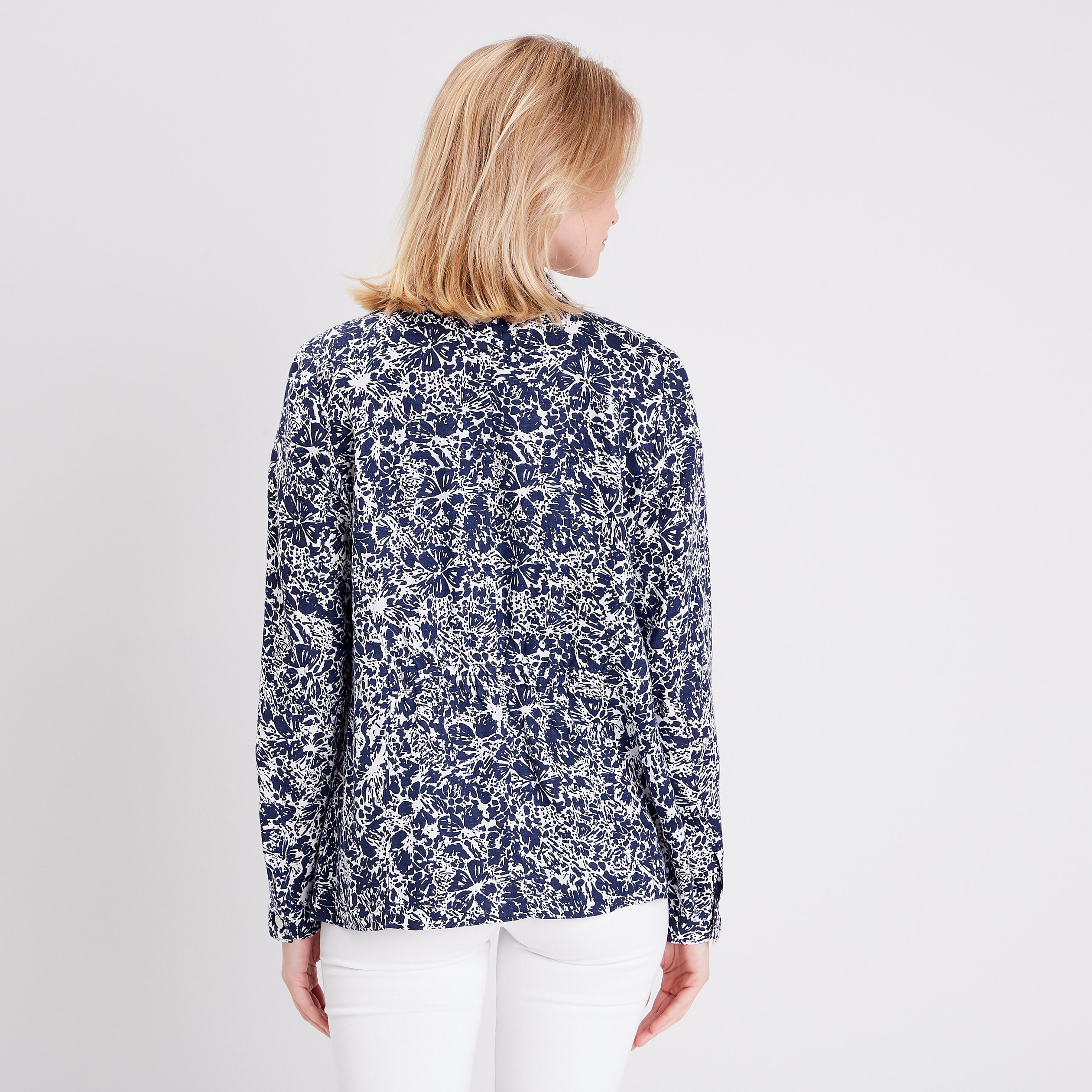 Veste droite boutonnée ecru femme