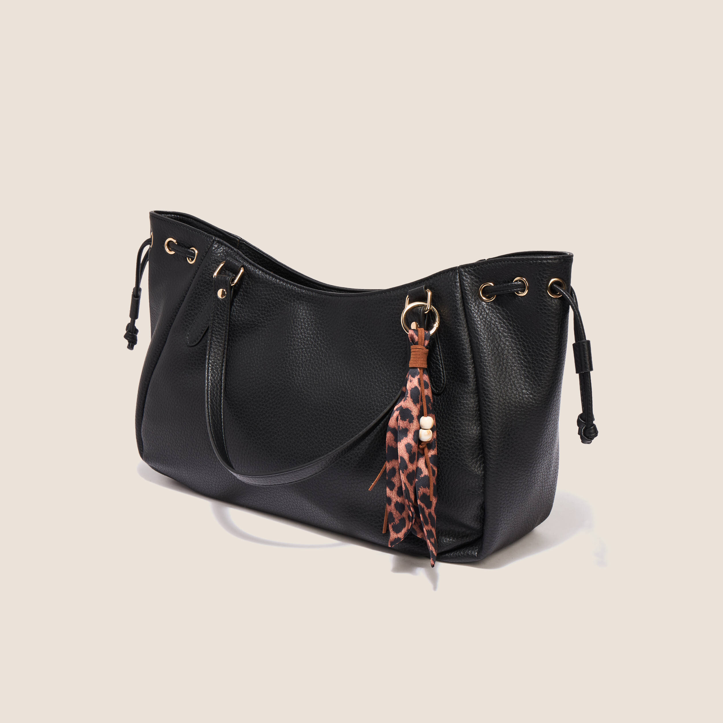 Sac port&eacute; &eacute;paule doubl&eacute; noir femme