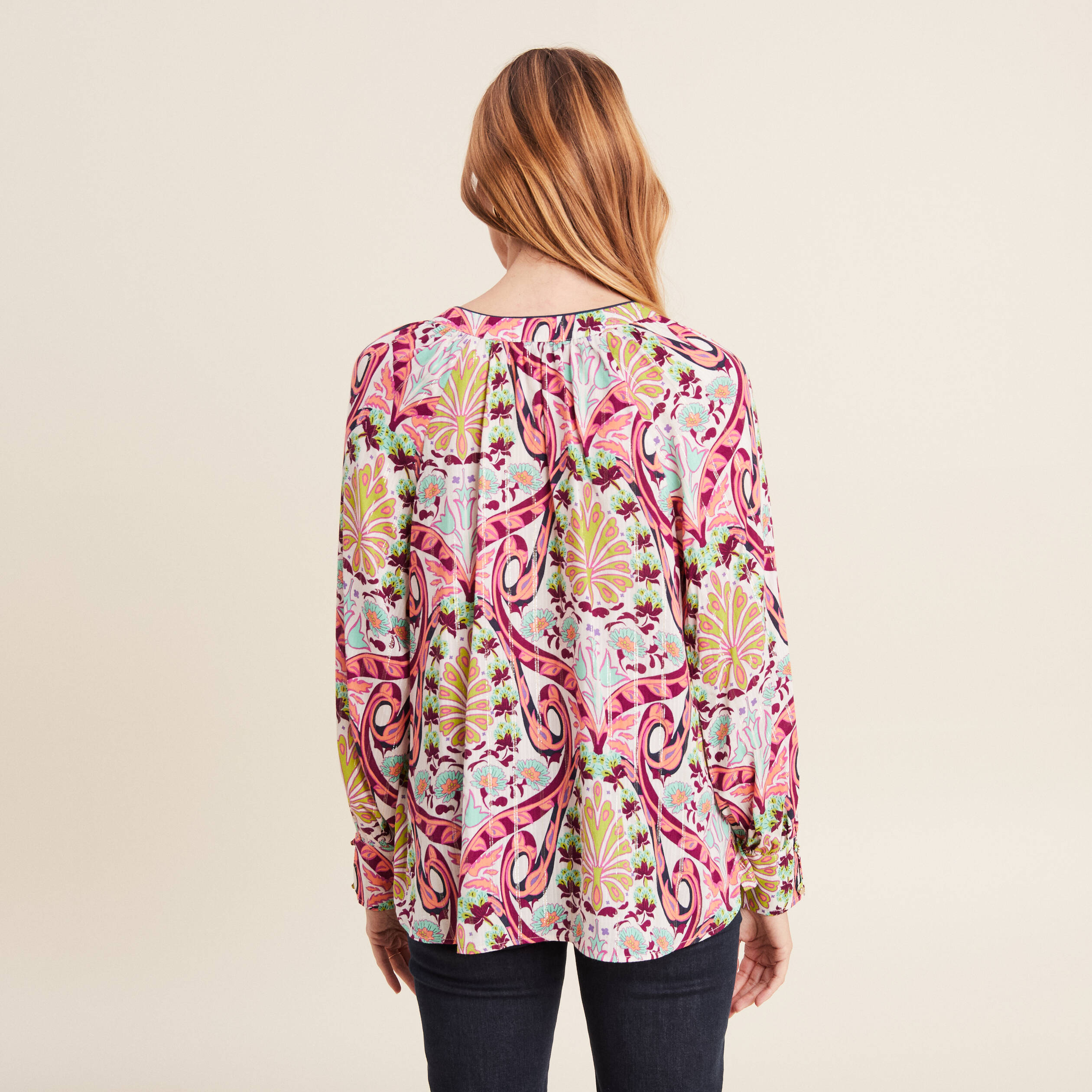 Blouse manches longues blanc femme