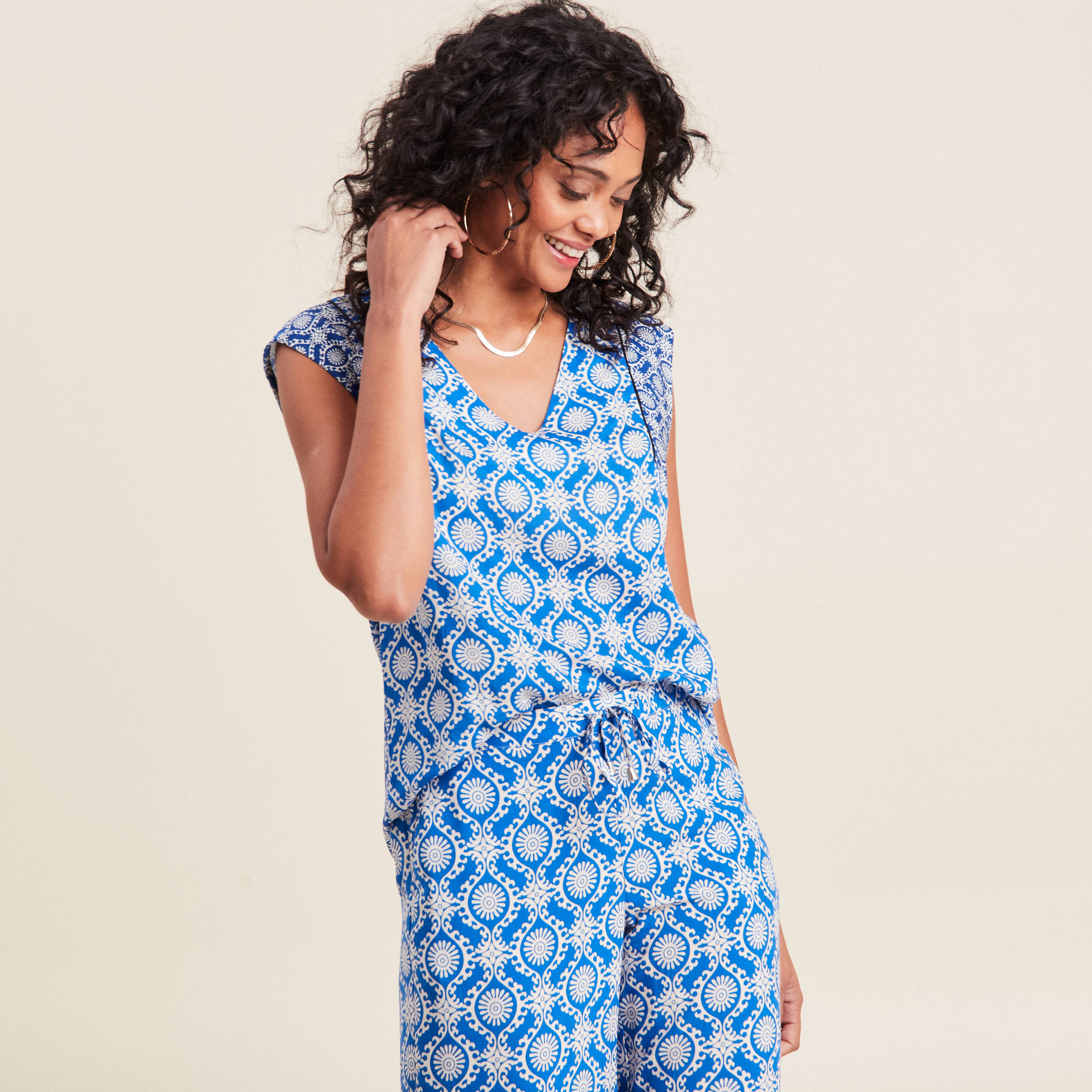 Débardeur sans manches bleu femme