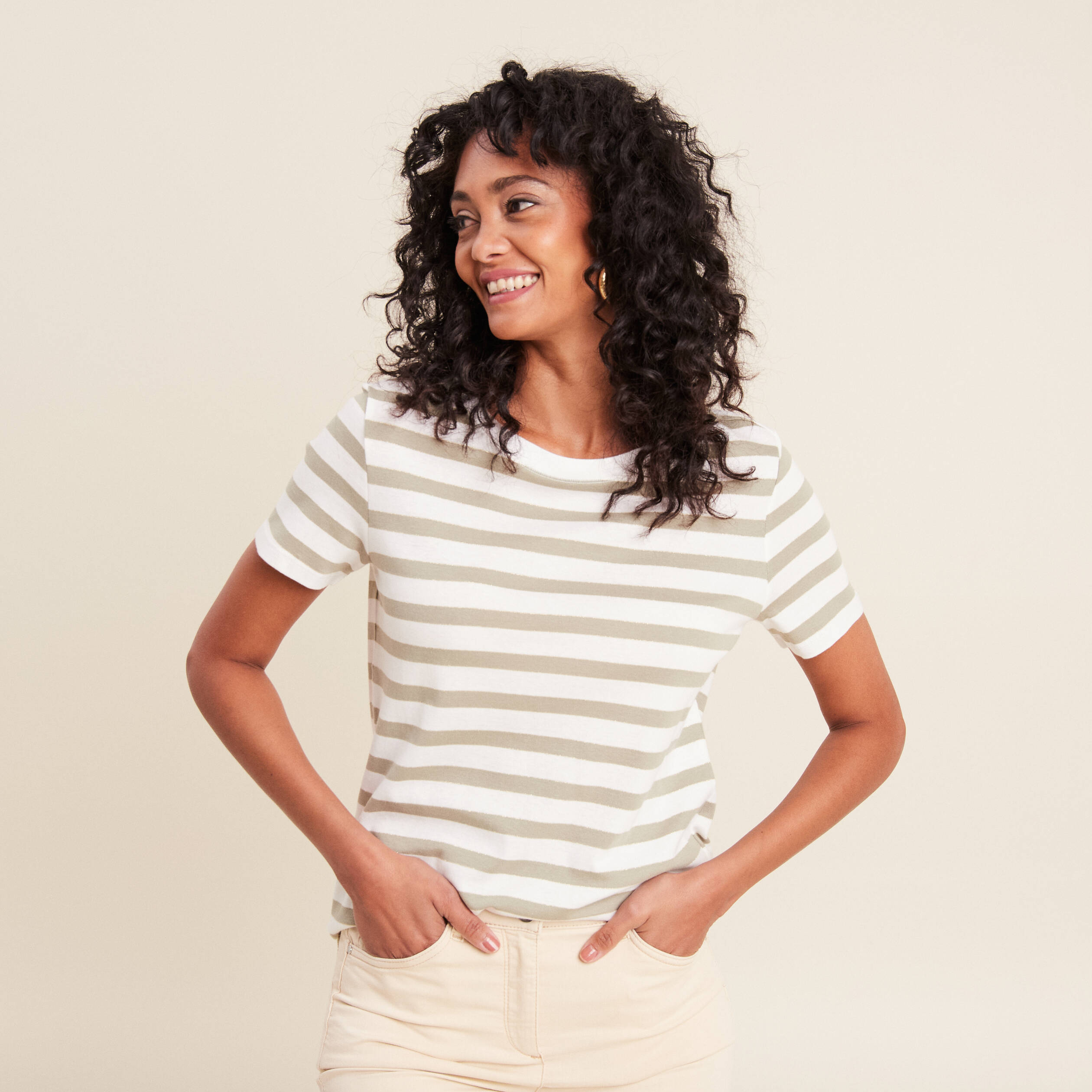 T-shirt manches courtes vert femme