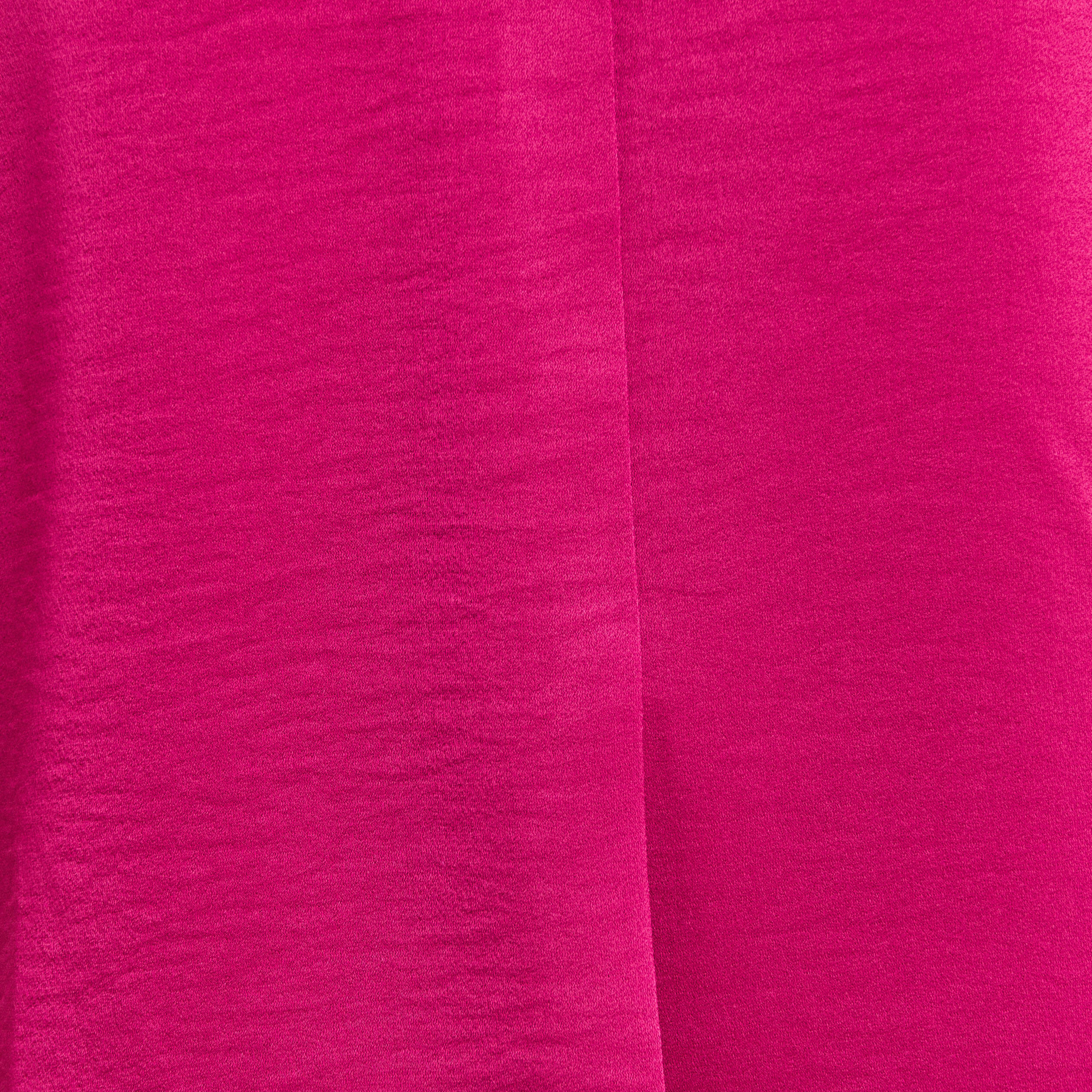 Blouse manches 3/4 satin rose fushia femme