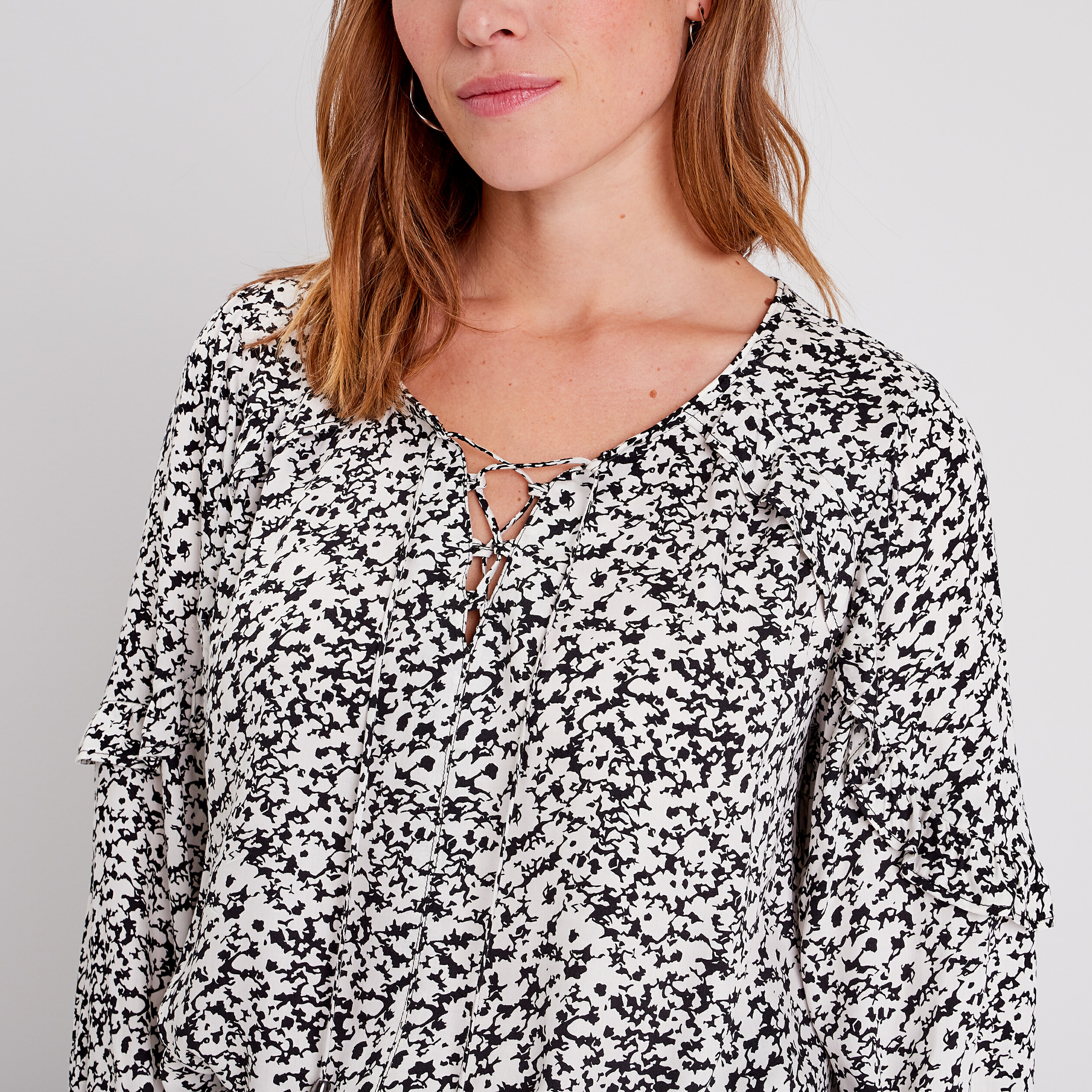 Blouse manches longues ecru femme
