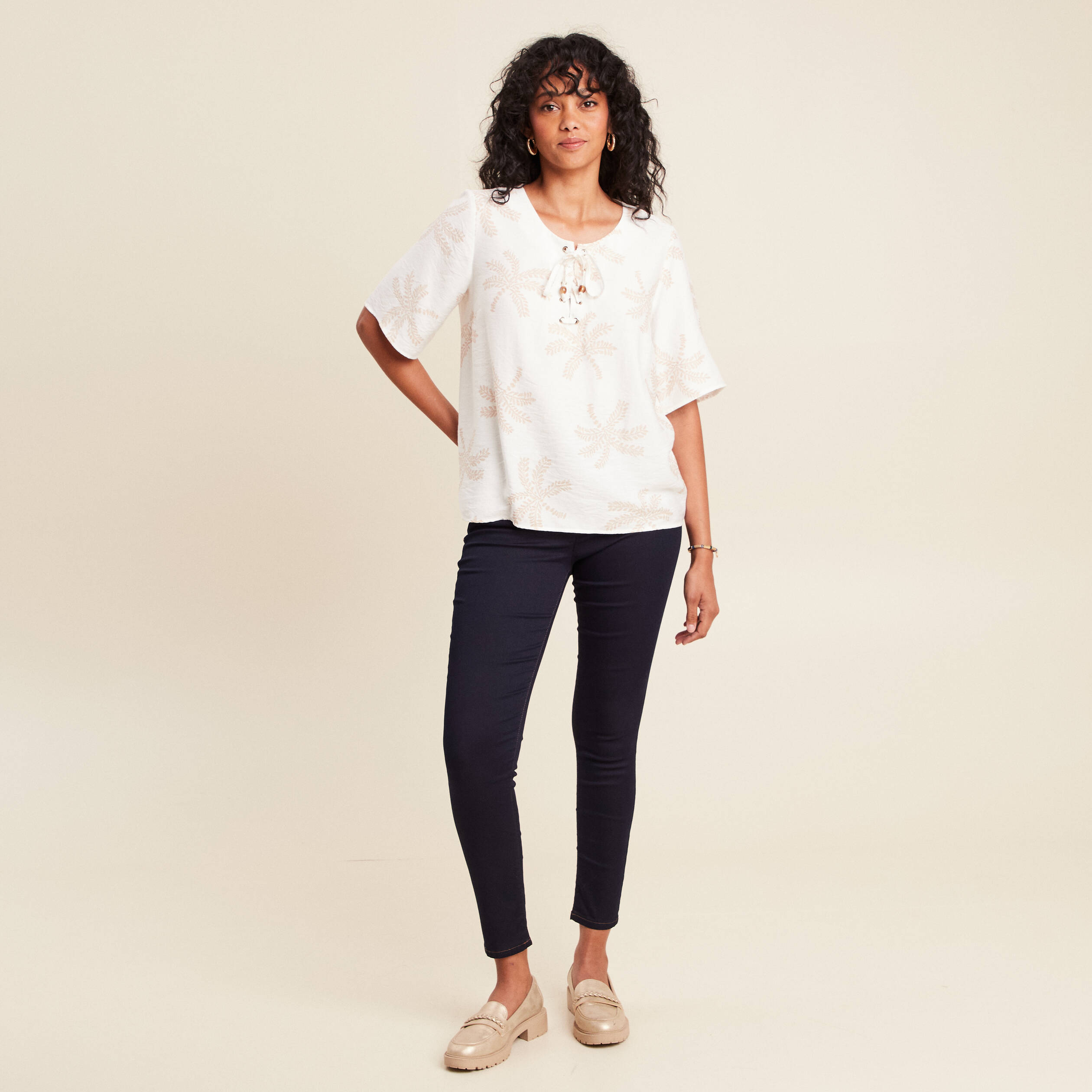 Jean magique Le L&eacute;ger ajust&eacute; 7/8&egrave;me denim brut femme