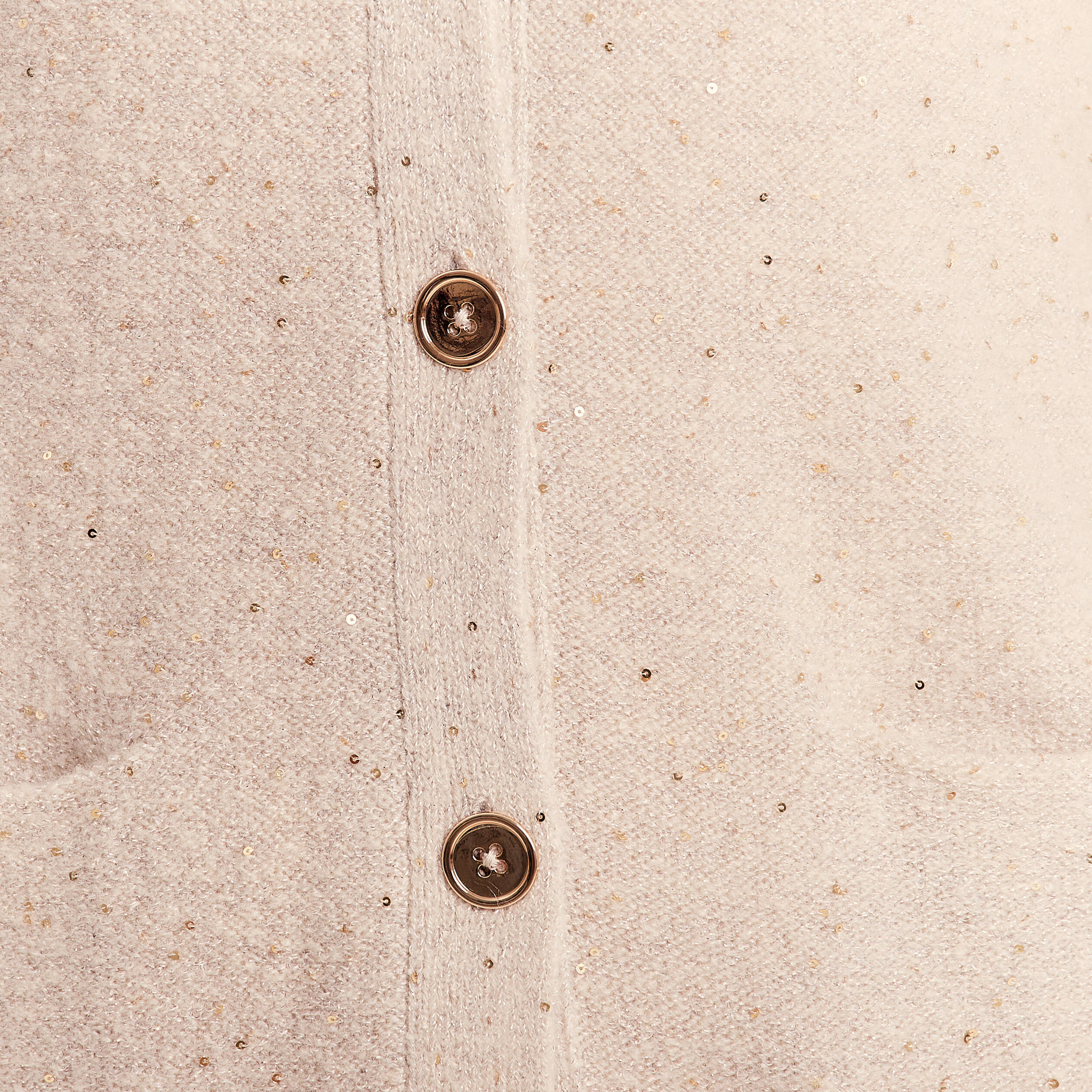 Gilet manches longues sequins creme femme