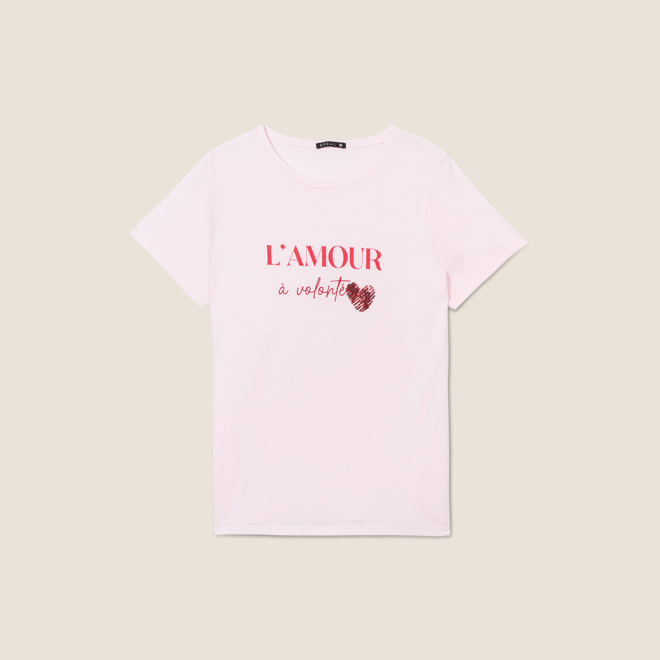 T-shirt manches courtes rose femme