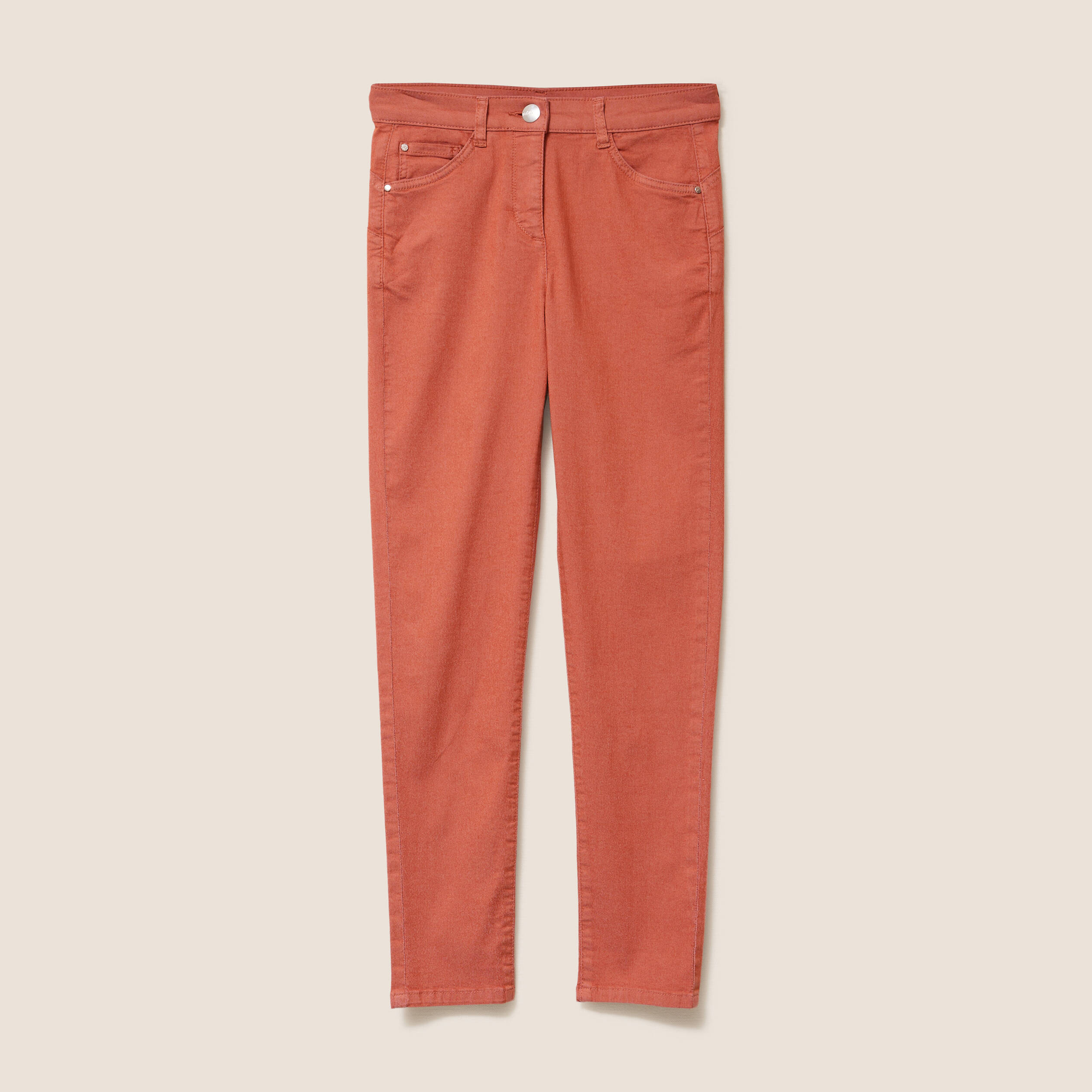 Pantalon léger taille standard 7/8ème vieux rose femme