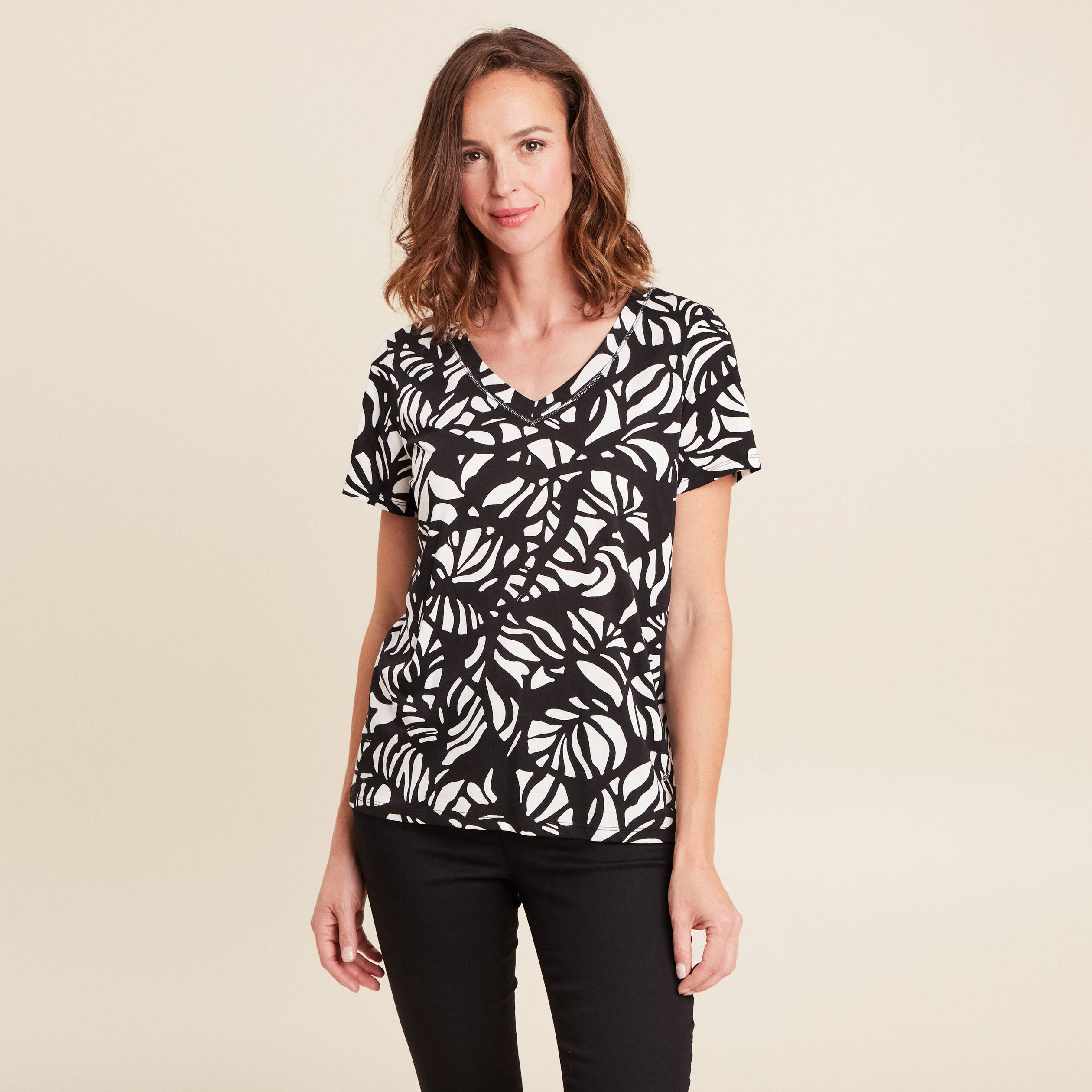 T-shirt manches courtes noir femme