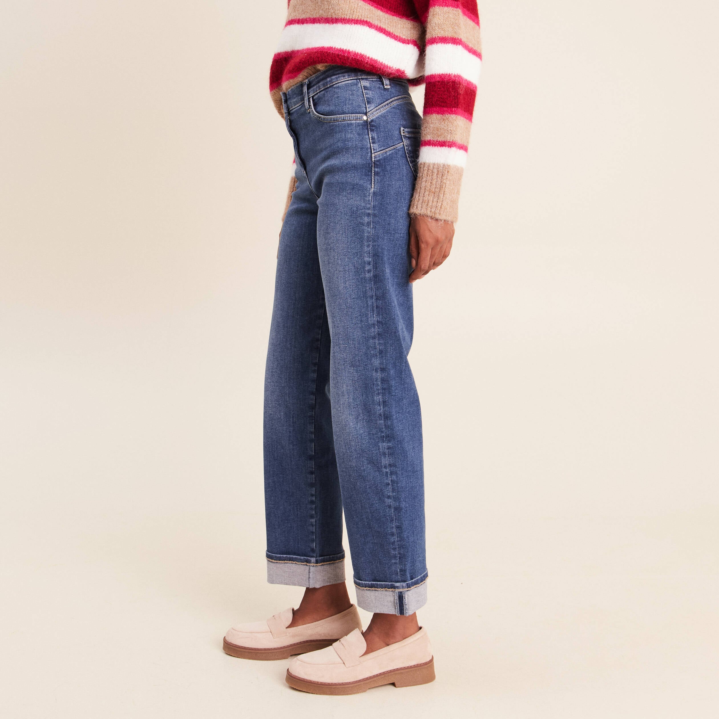 Pantalon magique l'unique denim double stone femme