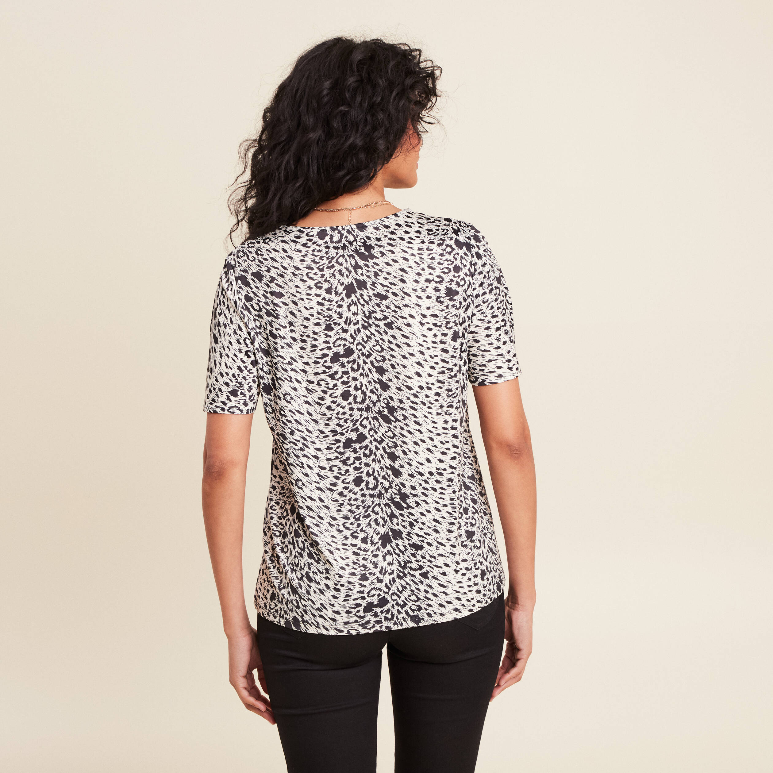 t shirt manches courtes ivoire femme T-shirt manches courtes ivoire femme