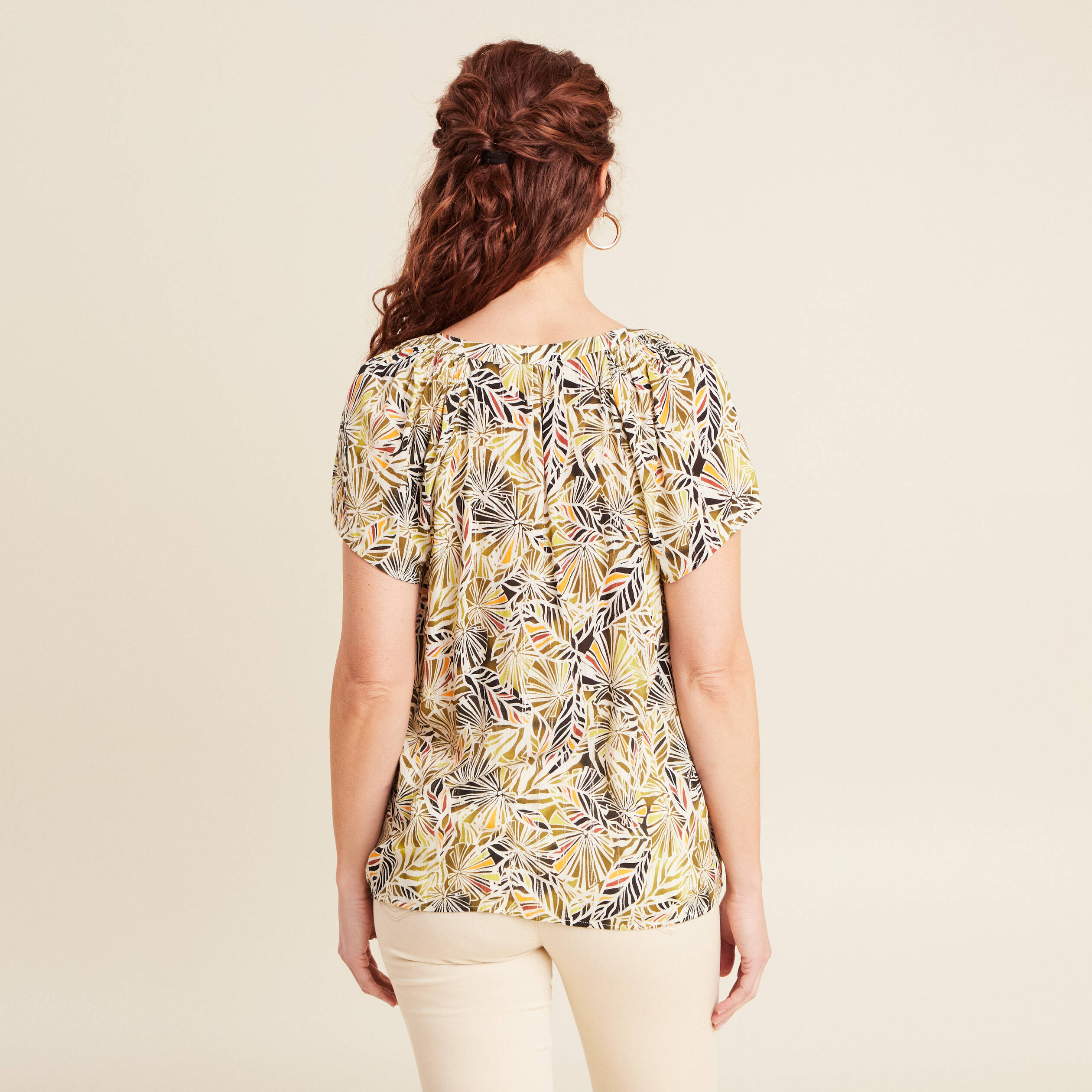 blouse manches courtes vert femme Blouse manches courtes vert femme