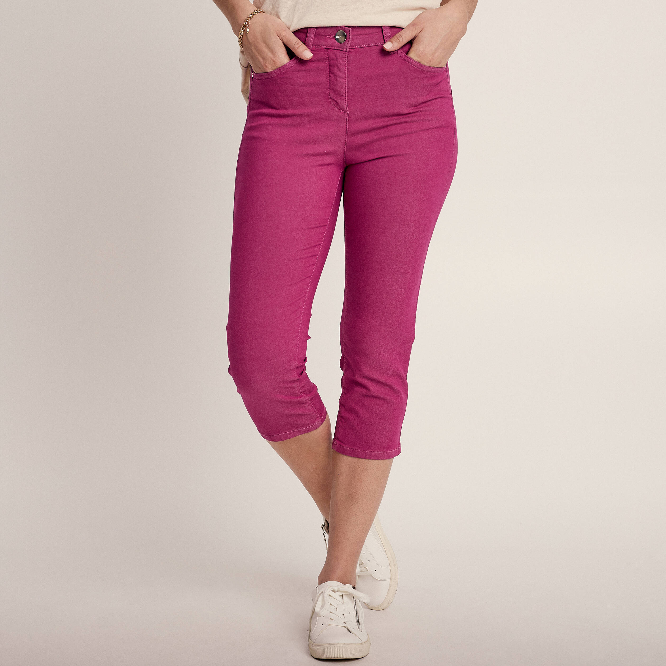 Pantalon Fluide Femme Taille Haute - Pantacourt Droit élastique Avec Poches, Léger Et Chic - 5