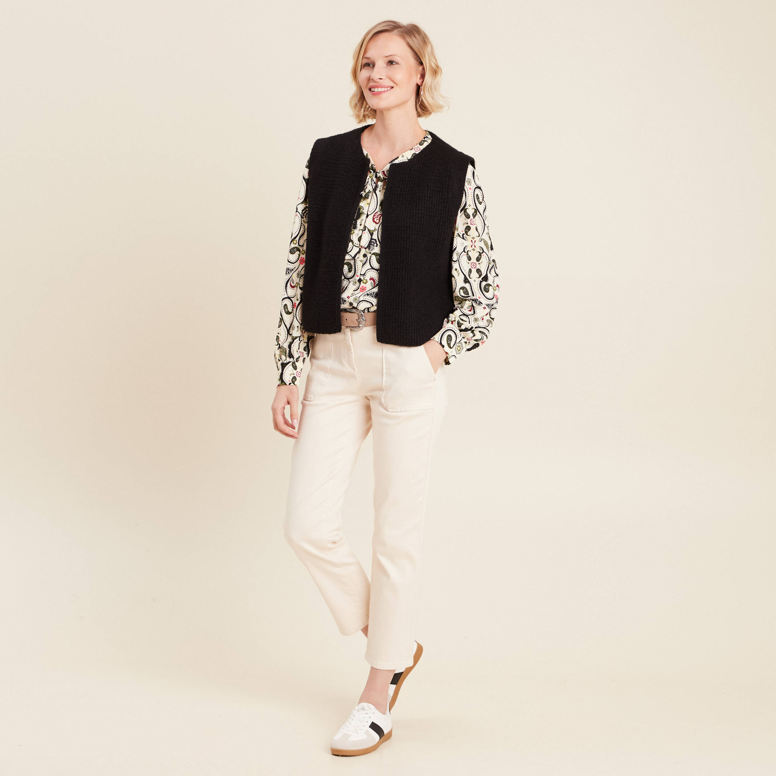 Gilet sans manches noir femme