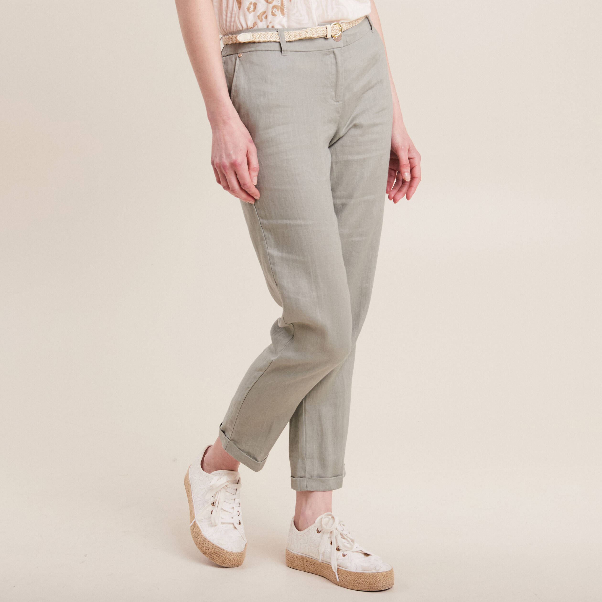 Pantalon ceinturé hot sale