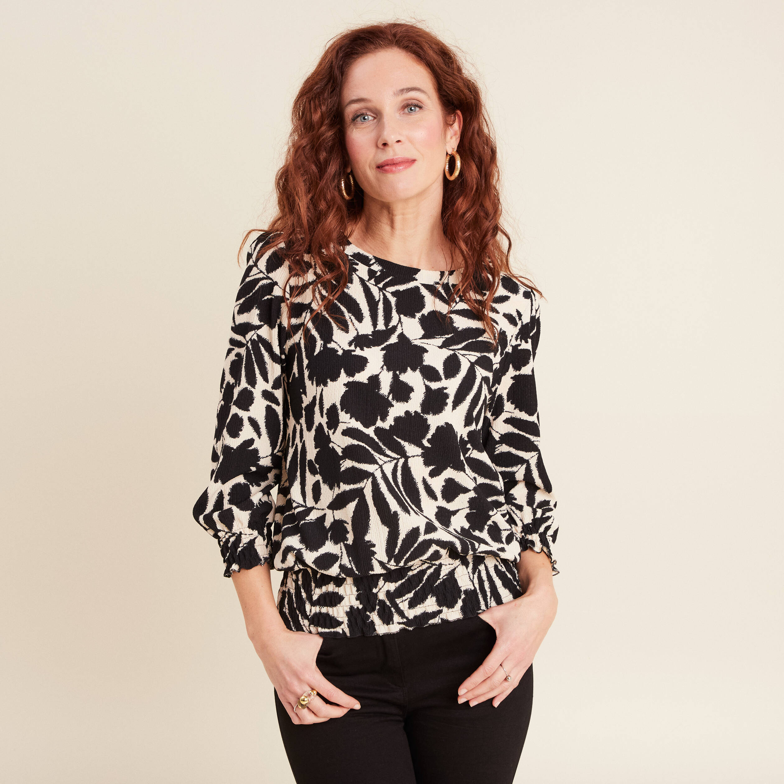 Top Femme Noël - Manches 3/4 - Col Rond - Tissu Confortable - Idéal Pour Les Fêtes De Fin D'année - Plusieurs Tailles Et Couleurs