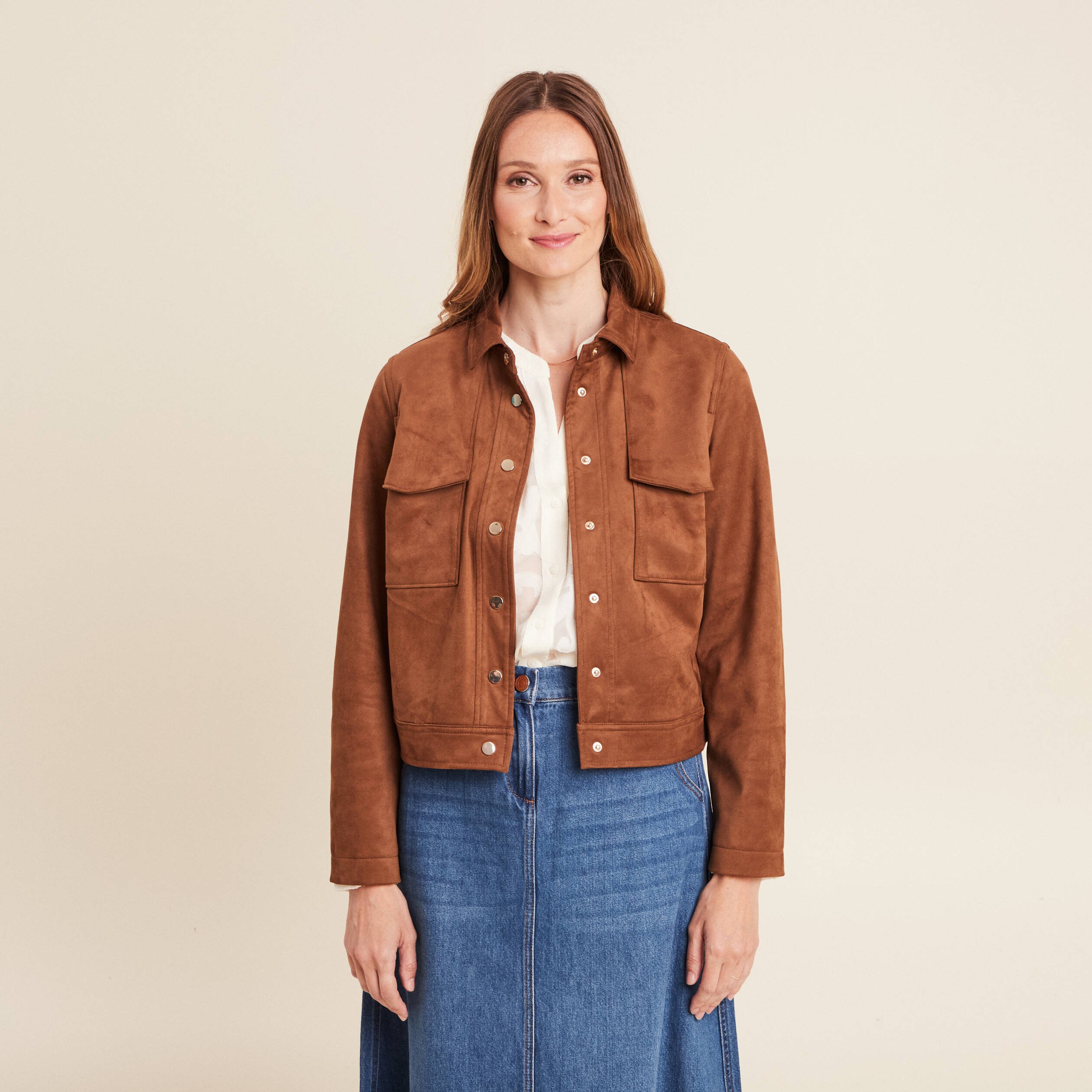 veste doublee marron fonce femme Veste doublée marron foncé femme