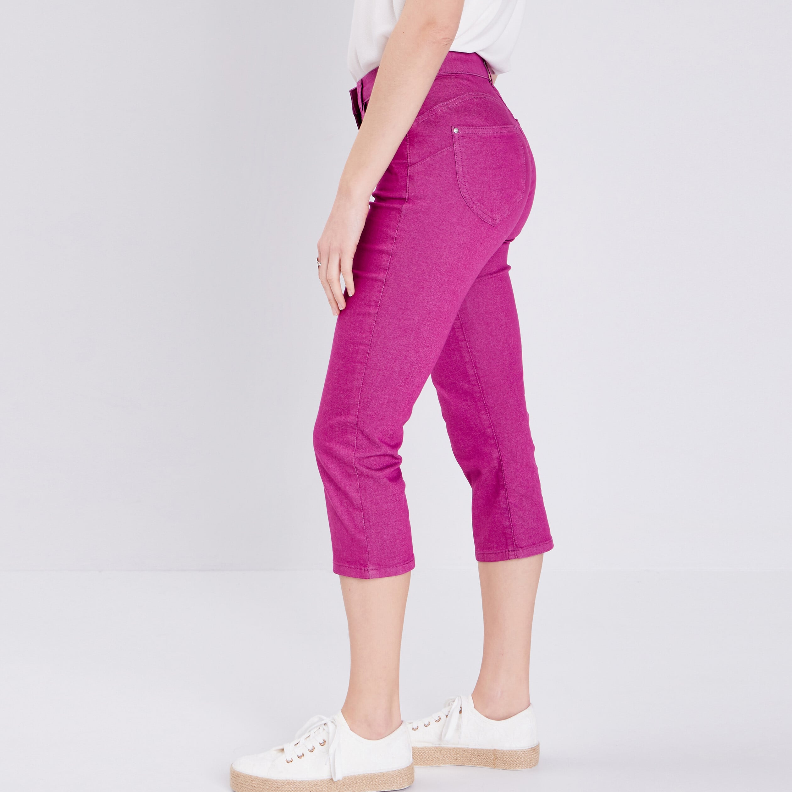 Pantacourt magique Le L&eacute;ger coupe droite mauve femme