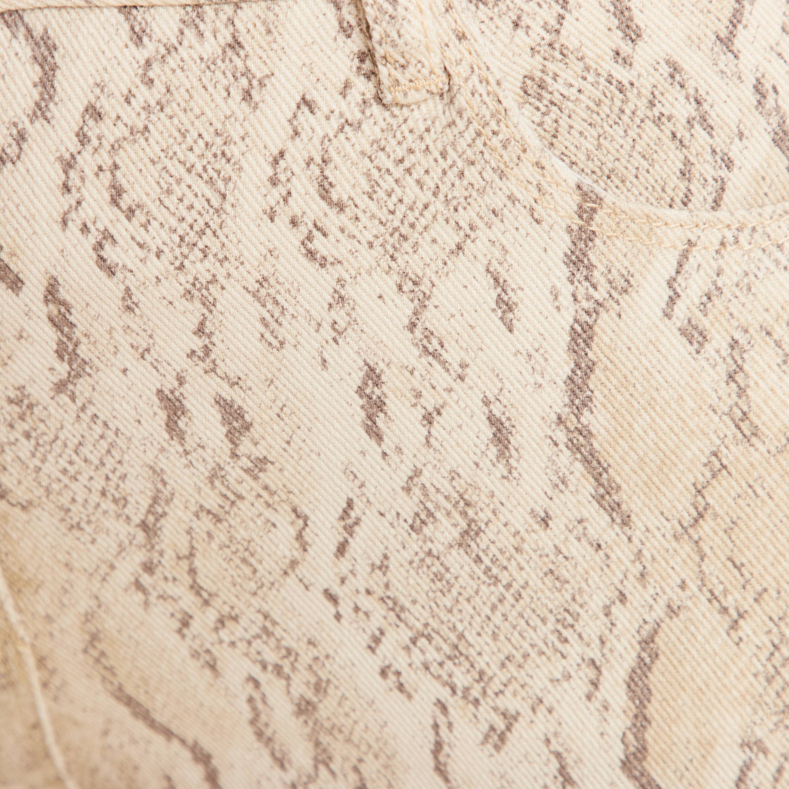 Pantalon 7/8ème taille haute beige femme
