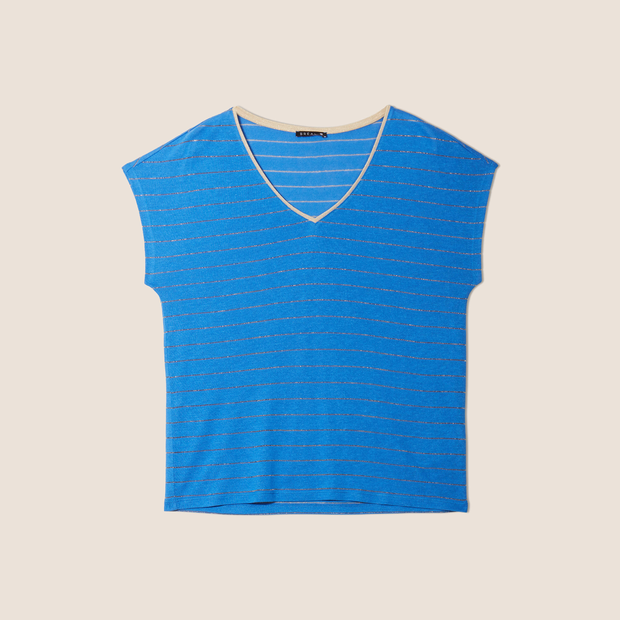 T-shirt manches courtes bleu femme