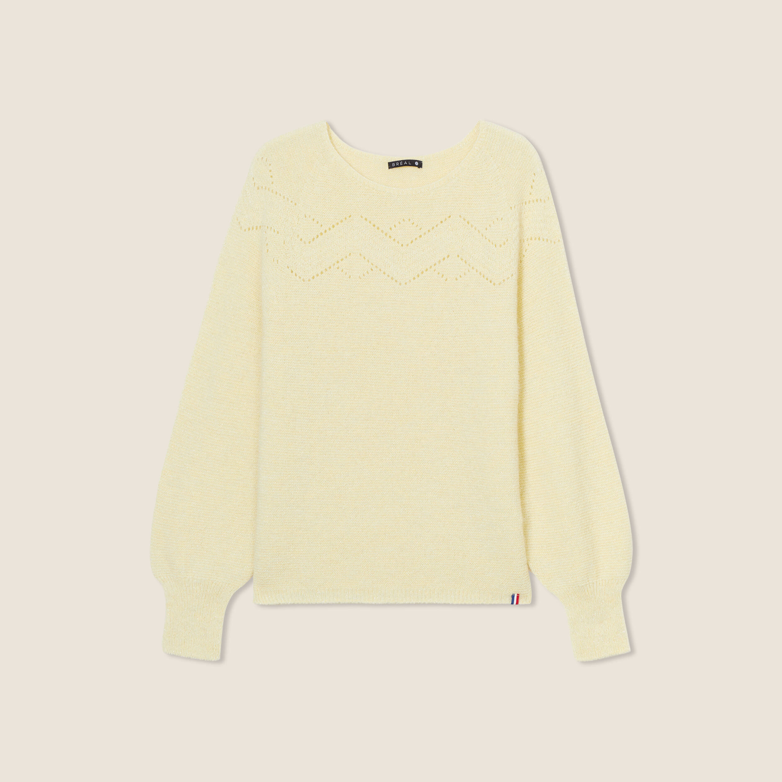 pull confectionne en france jaune pastel femme Pull confectionné en France jaune pastel femme