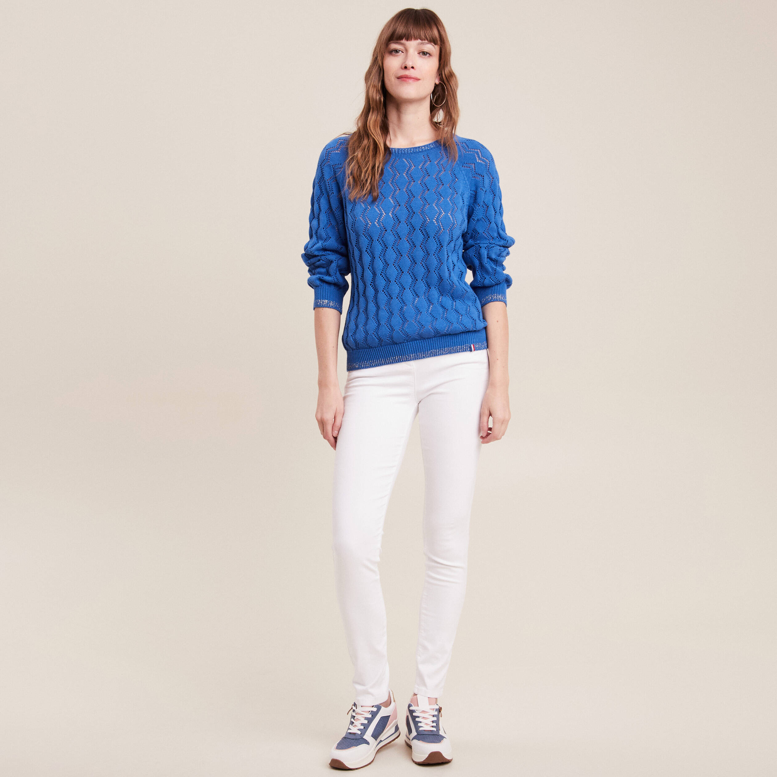 Pull bleu dur femme best sale