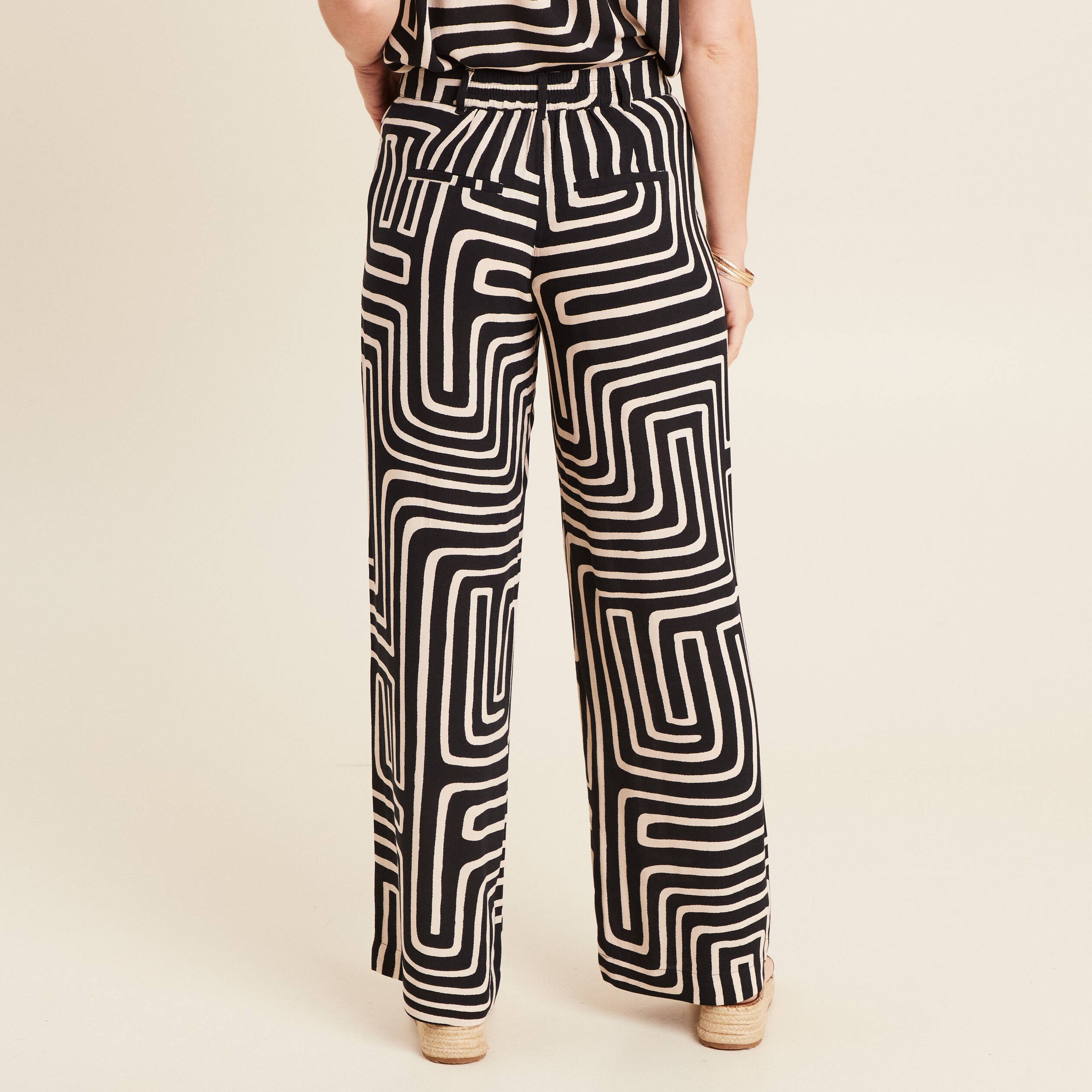 pantalon large taille haute noir femme Pantalon large taille haute noir femme