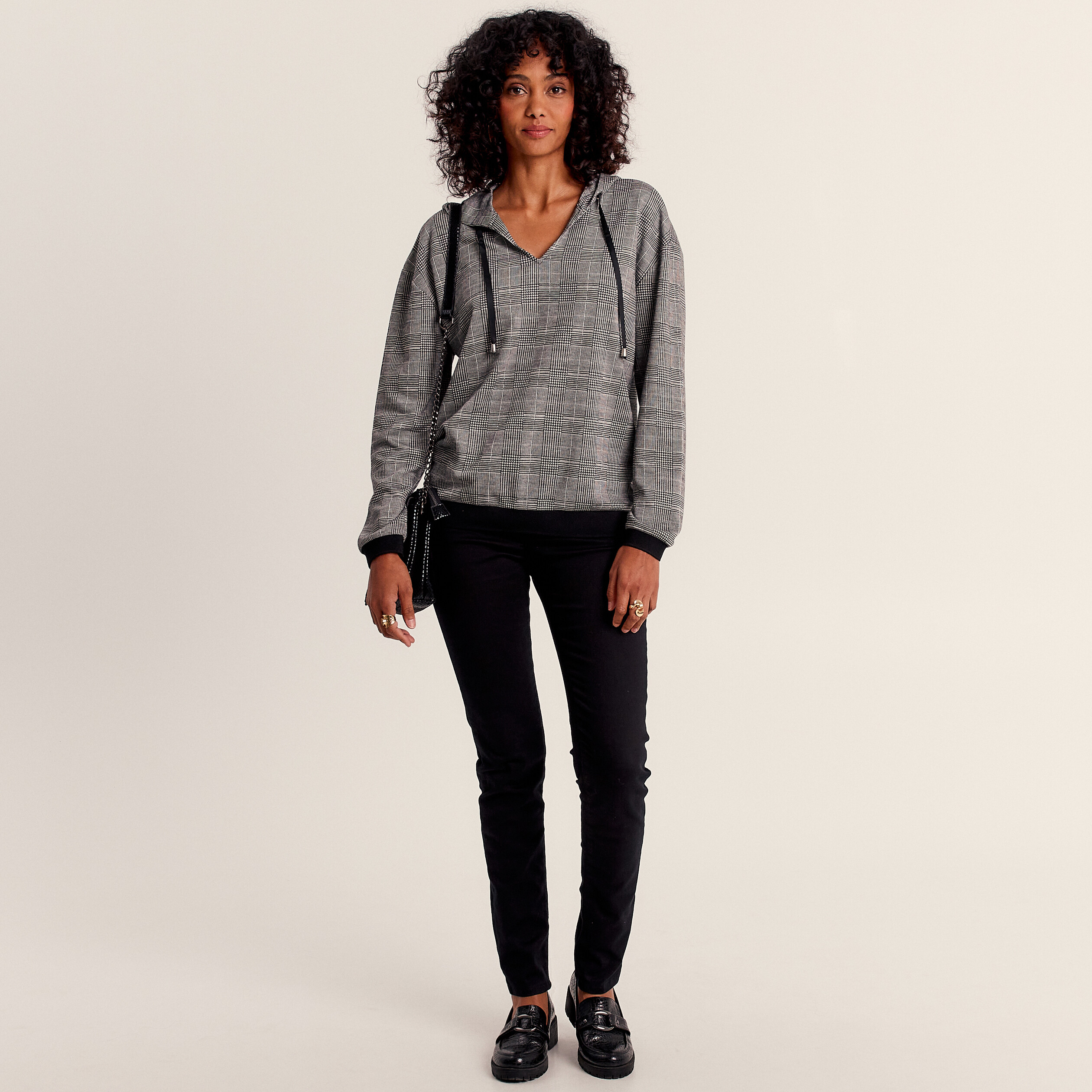 Hoodie gris online femme