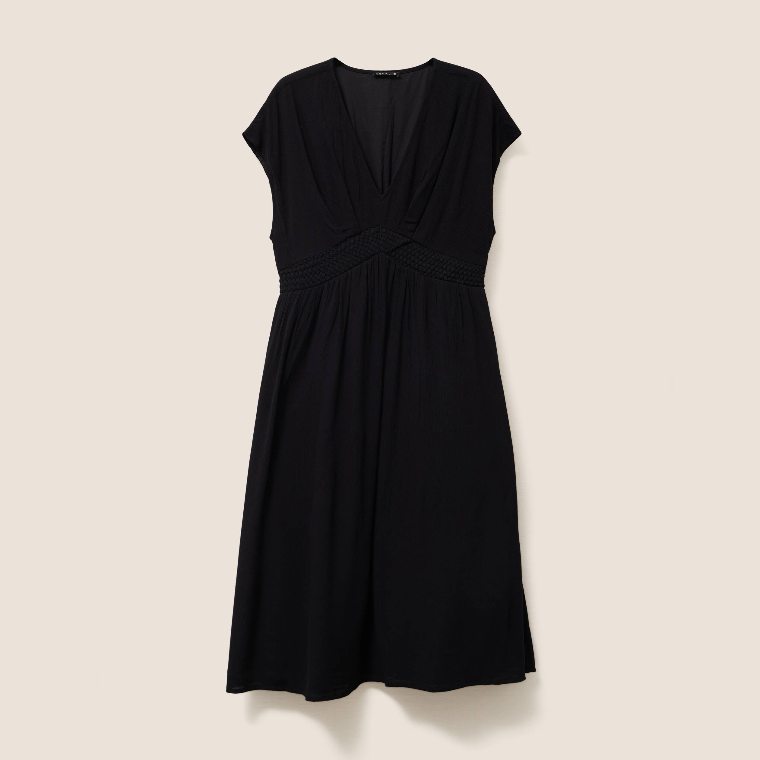 robe evasee courte manches courtes noir femme Robe évasée courte manches courtes noir femme