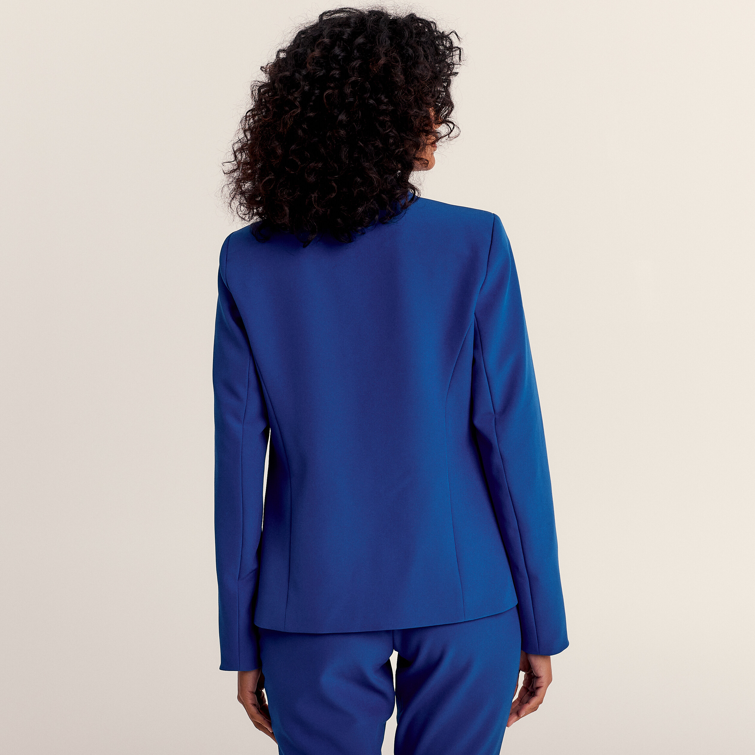 Veste city droite manches 3/4 bleu foncé femme