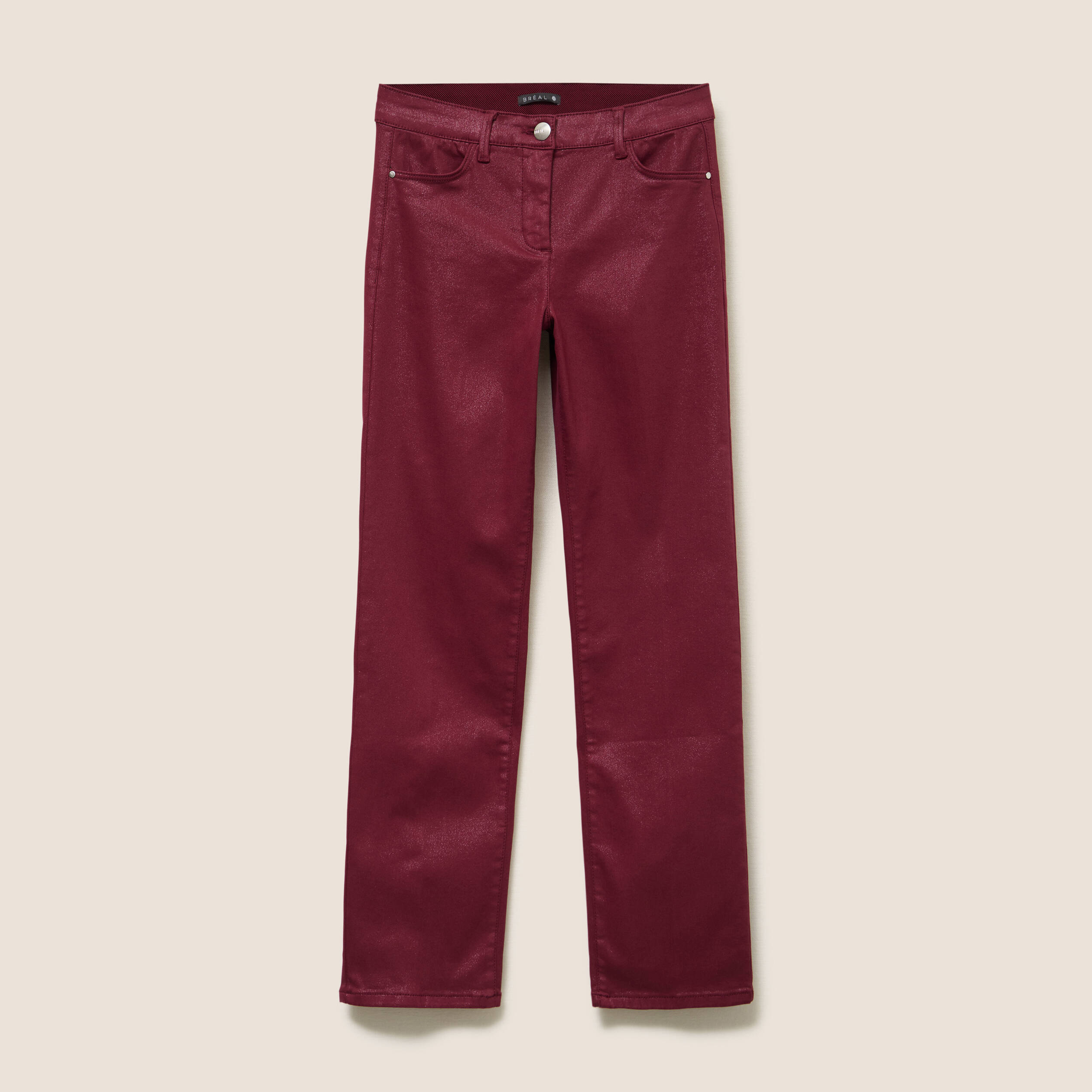 Pantalon magique effet brillant bordeaux femme Bréal