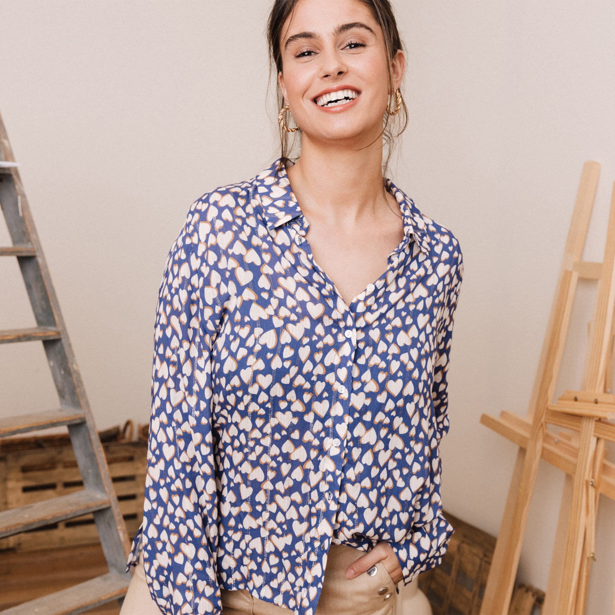 chemise manches longues bleu femme Chemise manches longues bleu femme
